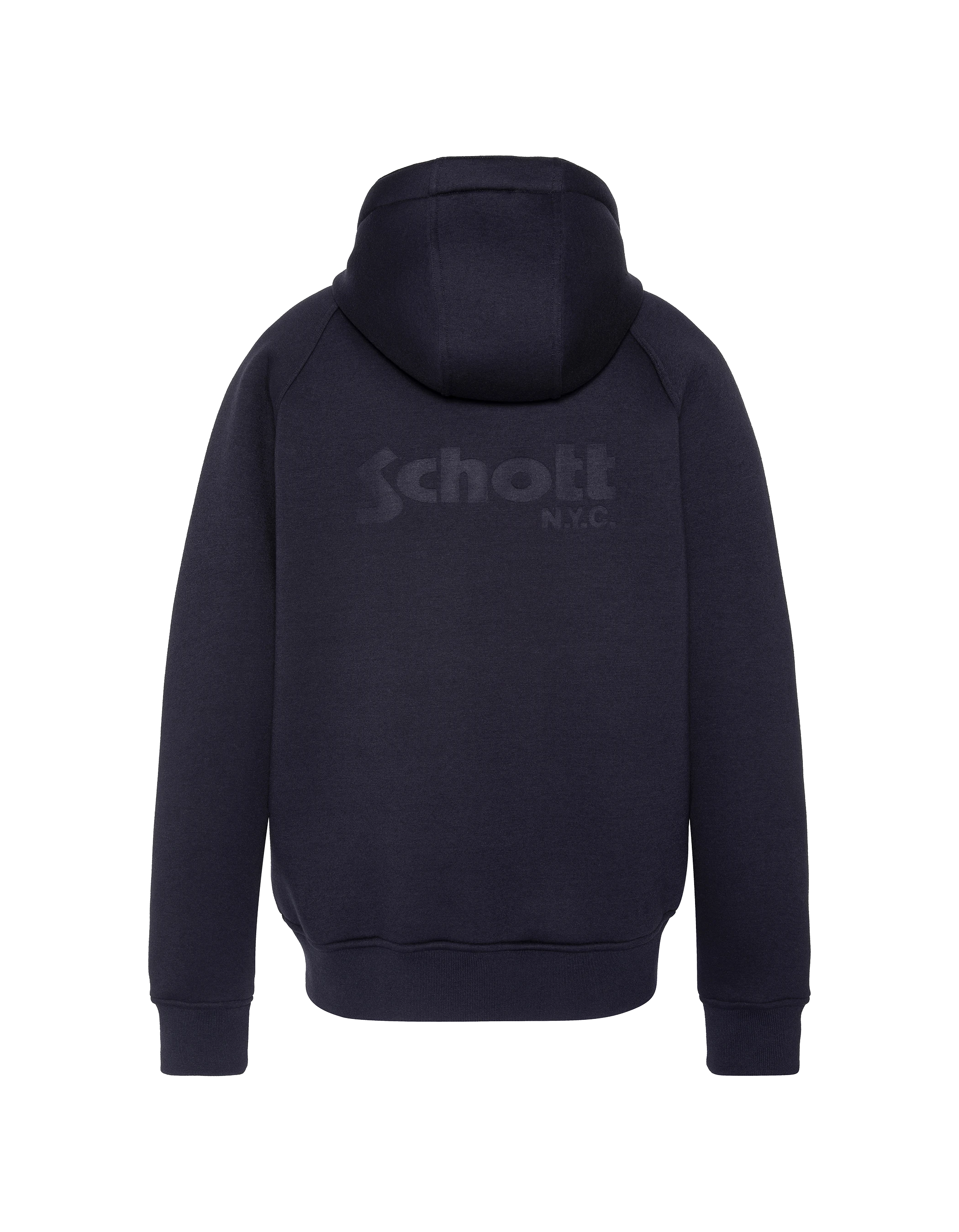 Marineblaues Kapuzen-Sweatshirt mit Reißverschluss aus Triplux-2