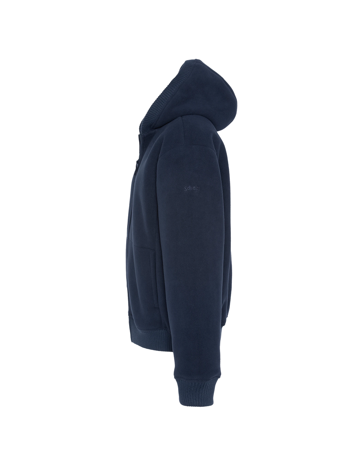 Sweatshirt polaire zippé bleu marine à capuche