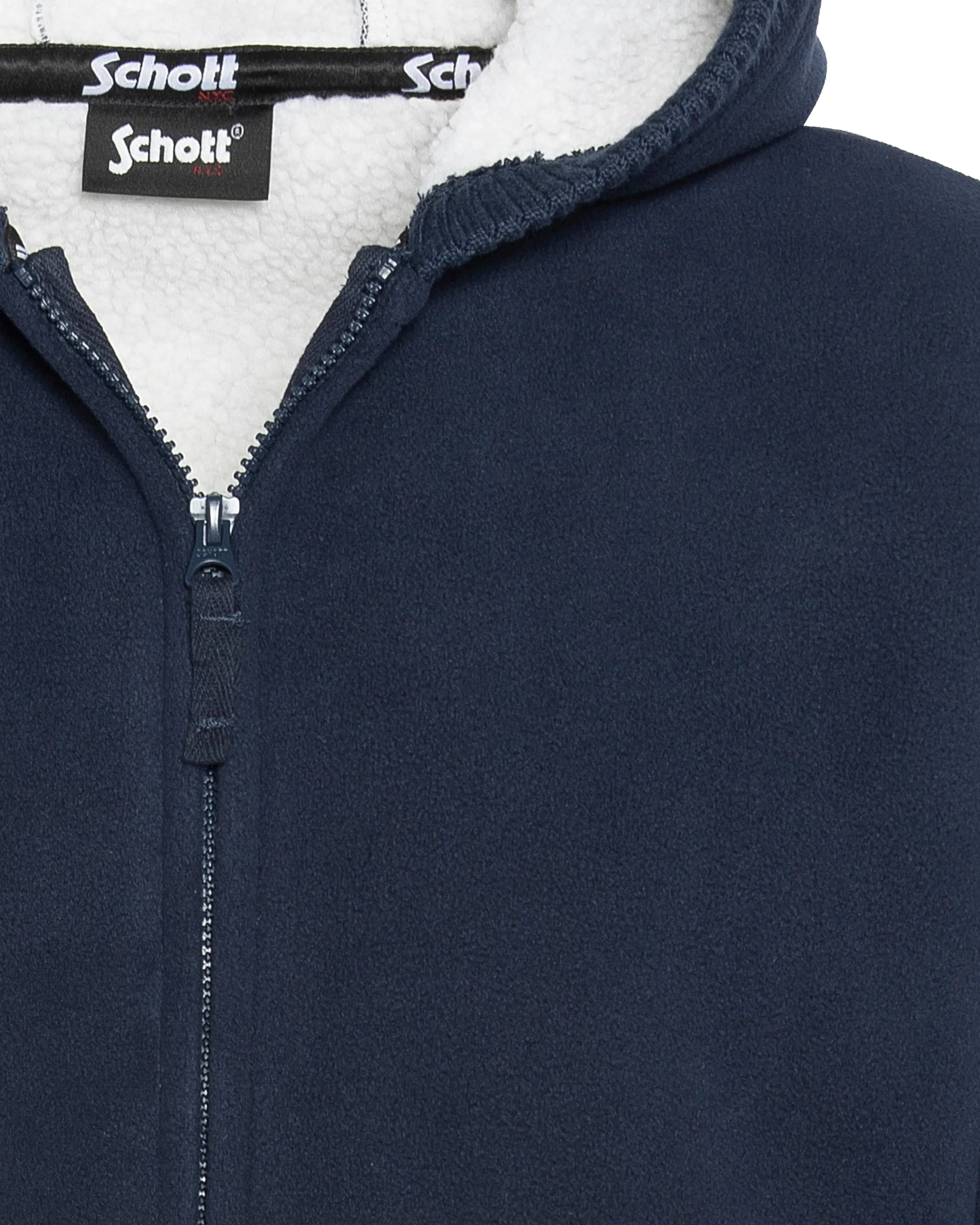 Sweatshirt polaire zippé bleu marine à capuche
