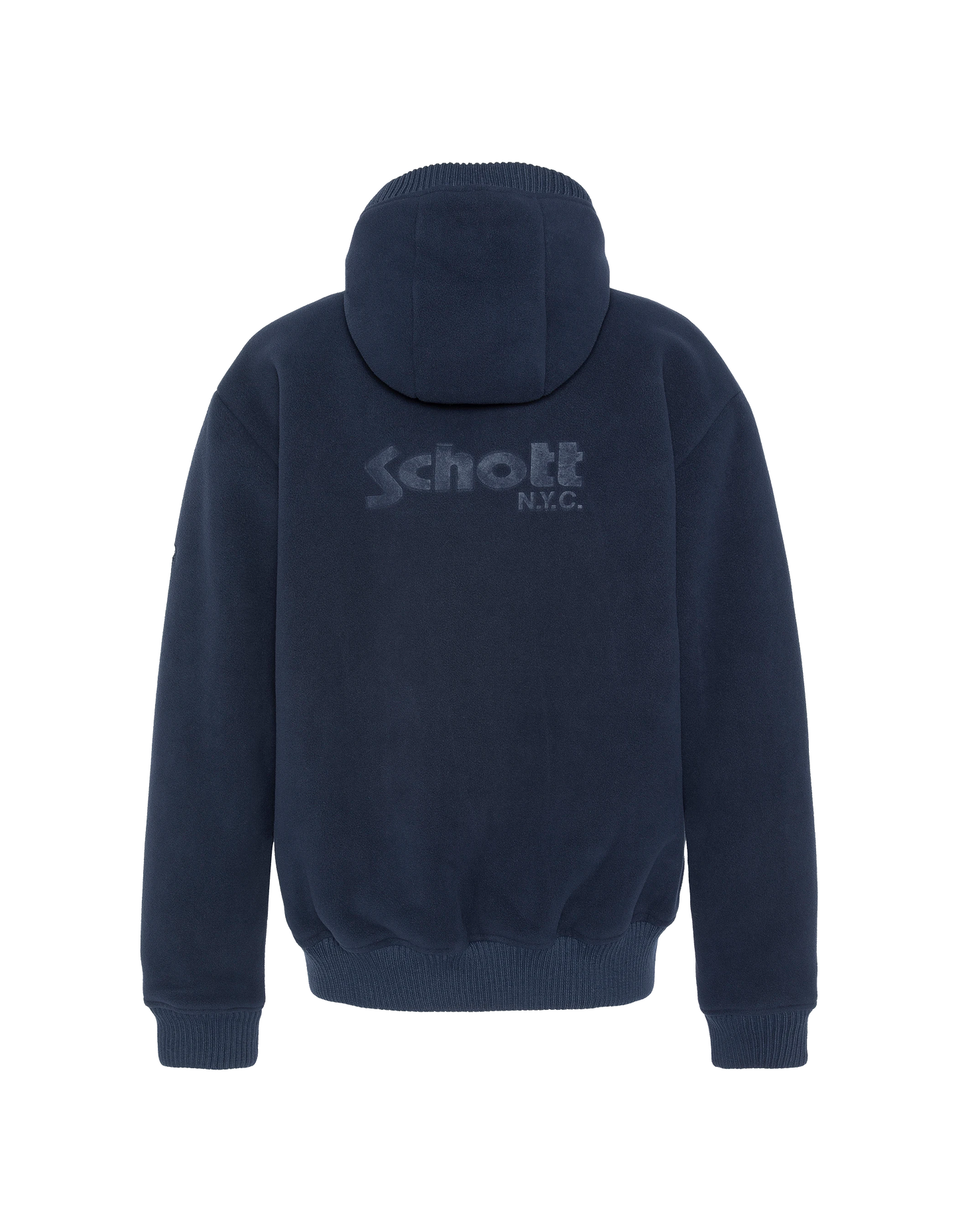 Sweatshirt polaire zippé bleu marine à capuche