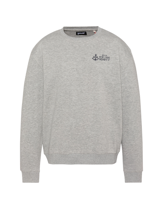 Sweatshirt col rond gris chiné