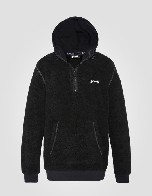 Sherpa hoodie black sweatshirt