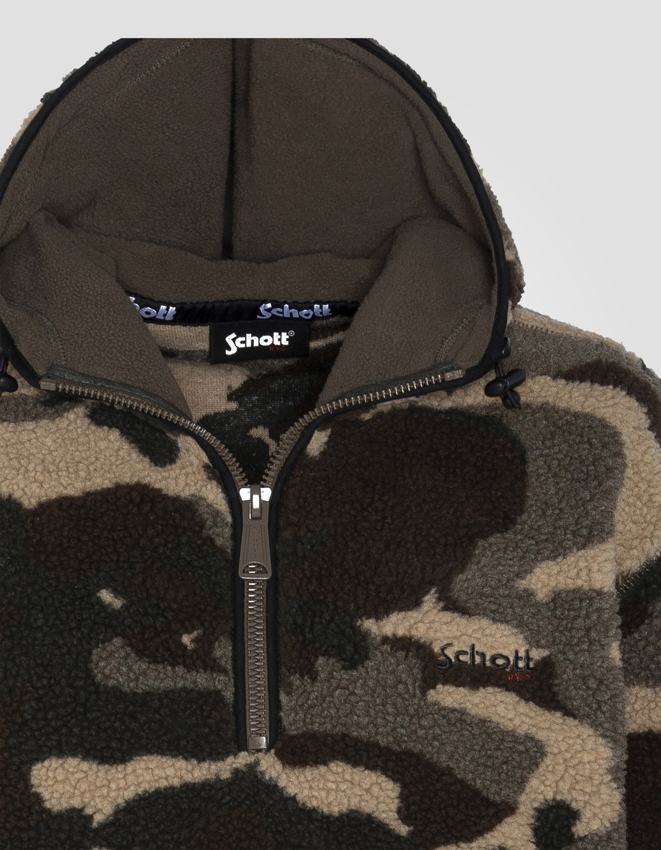 Sweatshirt camouflage à capuche en sherpa-5