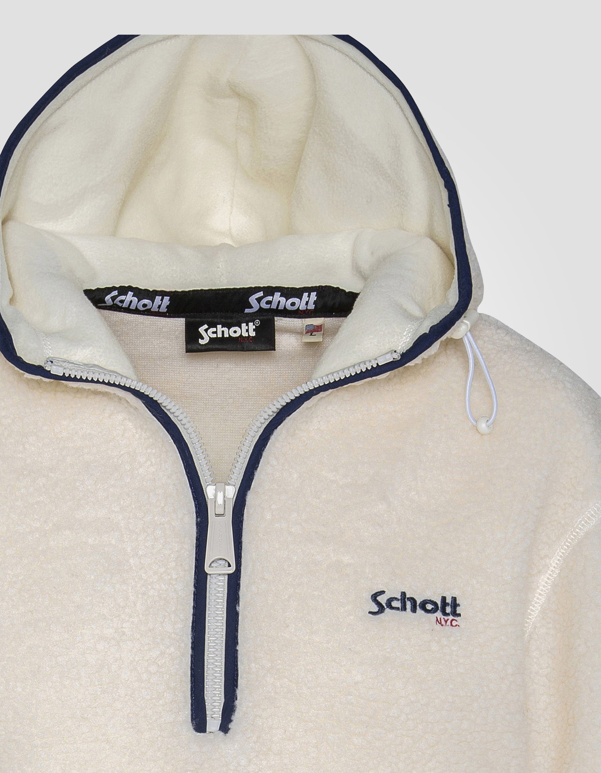 Sweatshirt blanc à capuche en sherpa-5