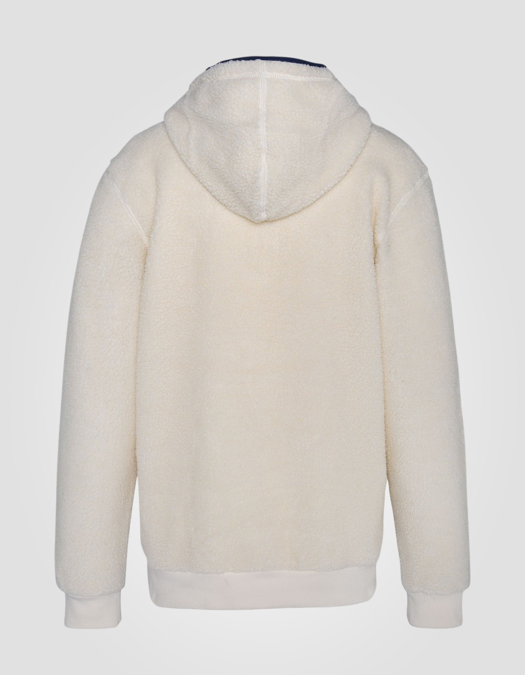 Sweatshirt blanc à capuche en sherpa-6
