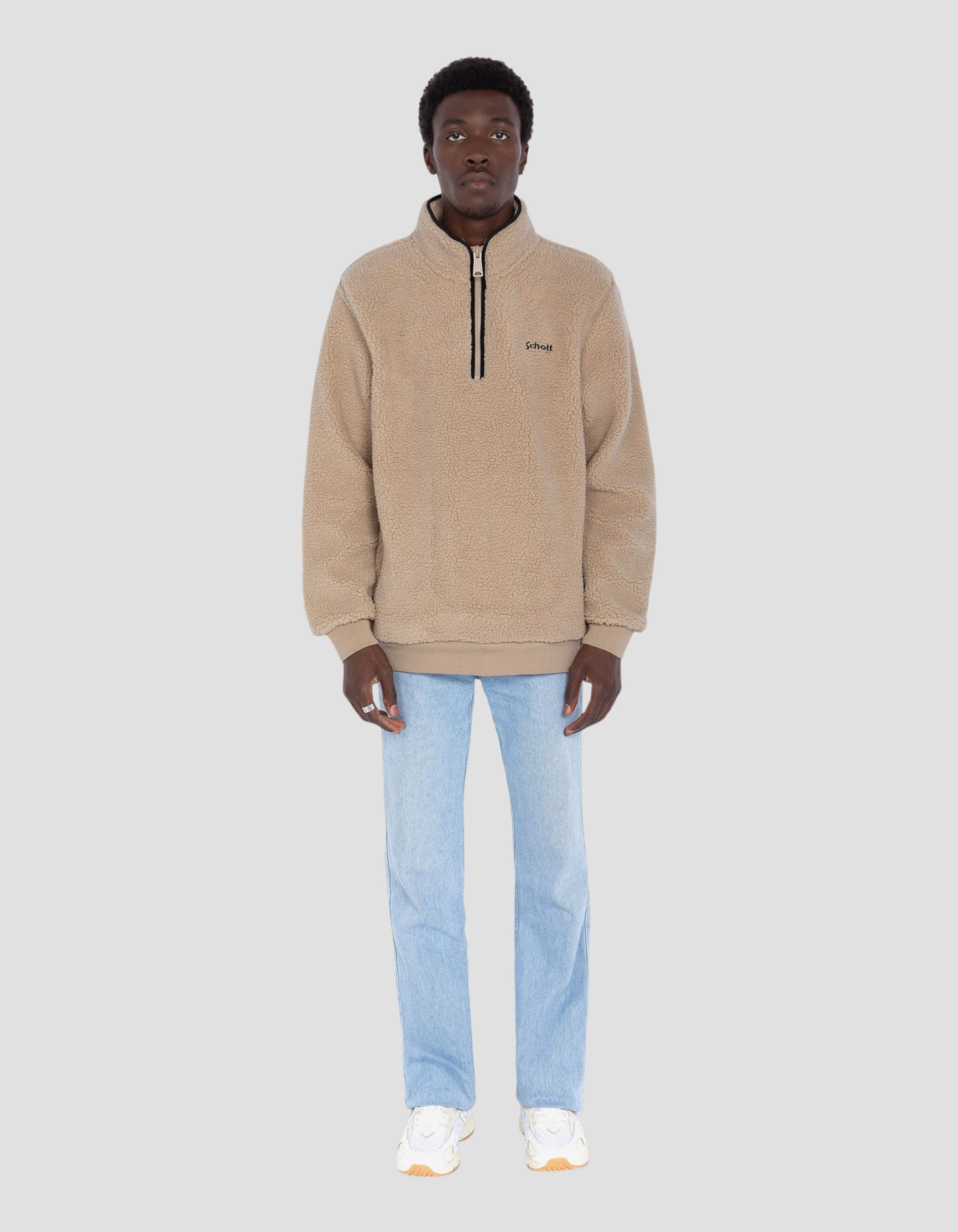 Sudadera sherpa beige camionero-1