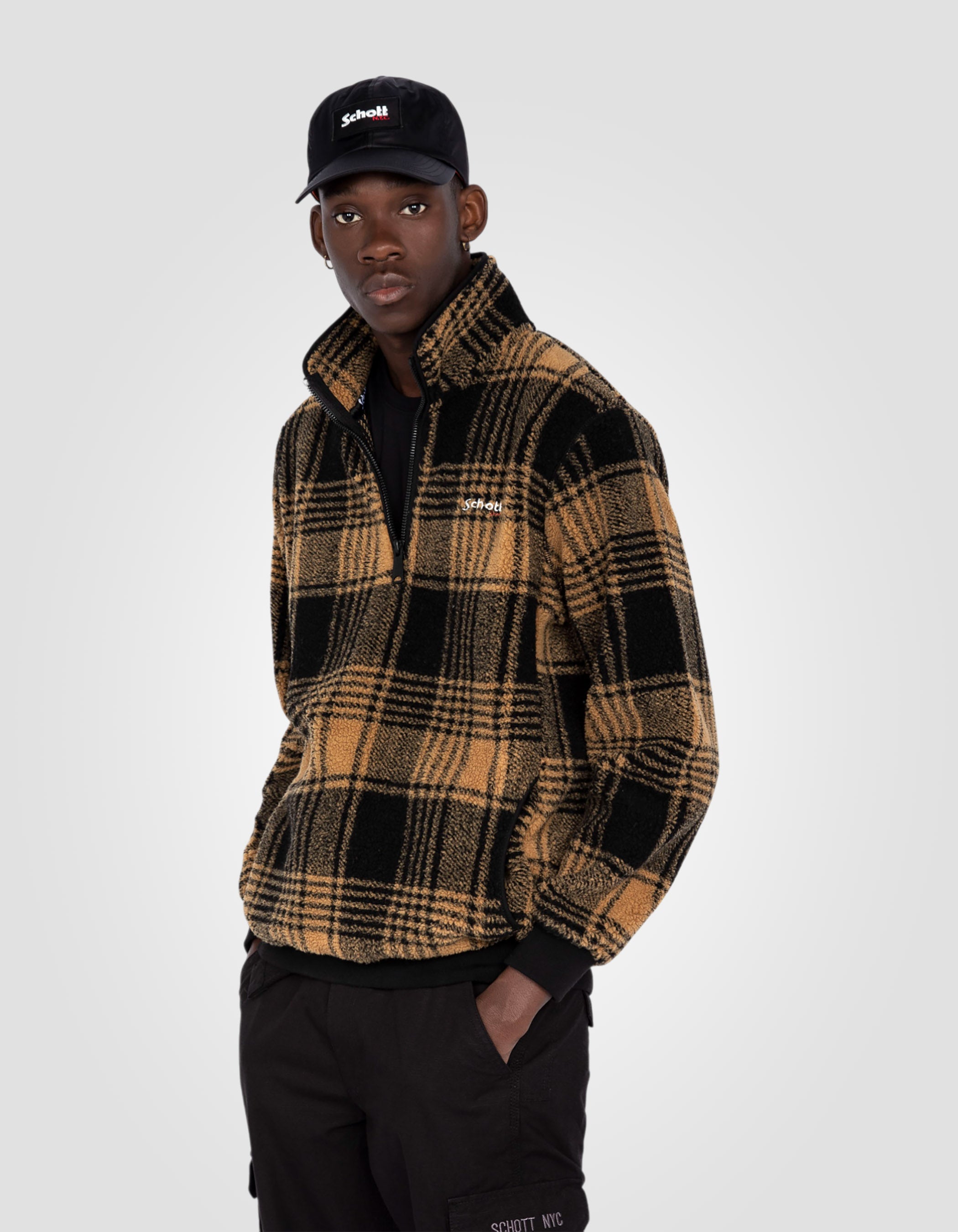 Ocher -in -sherpa Carier Trucker Sweatshirts-3