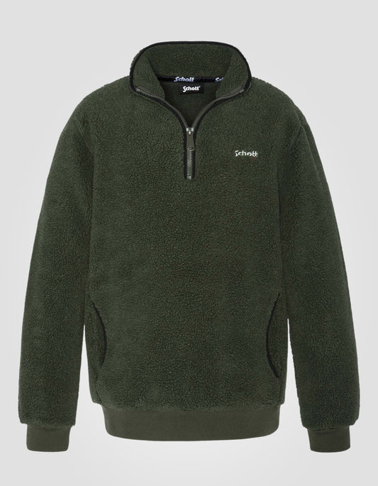Khaki Trucker Sweatshirt in Sherpa