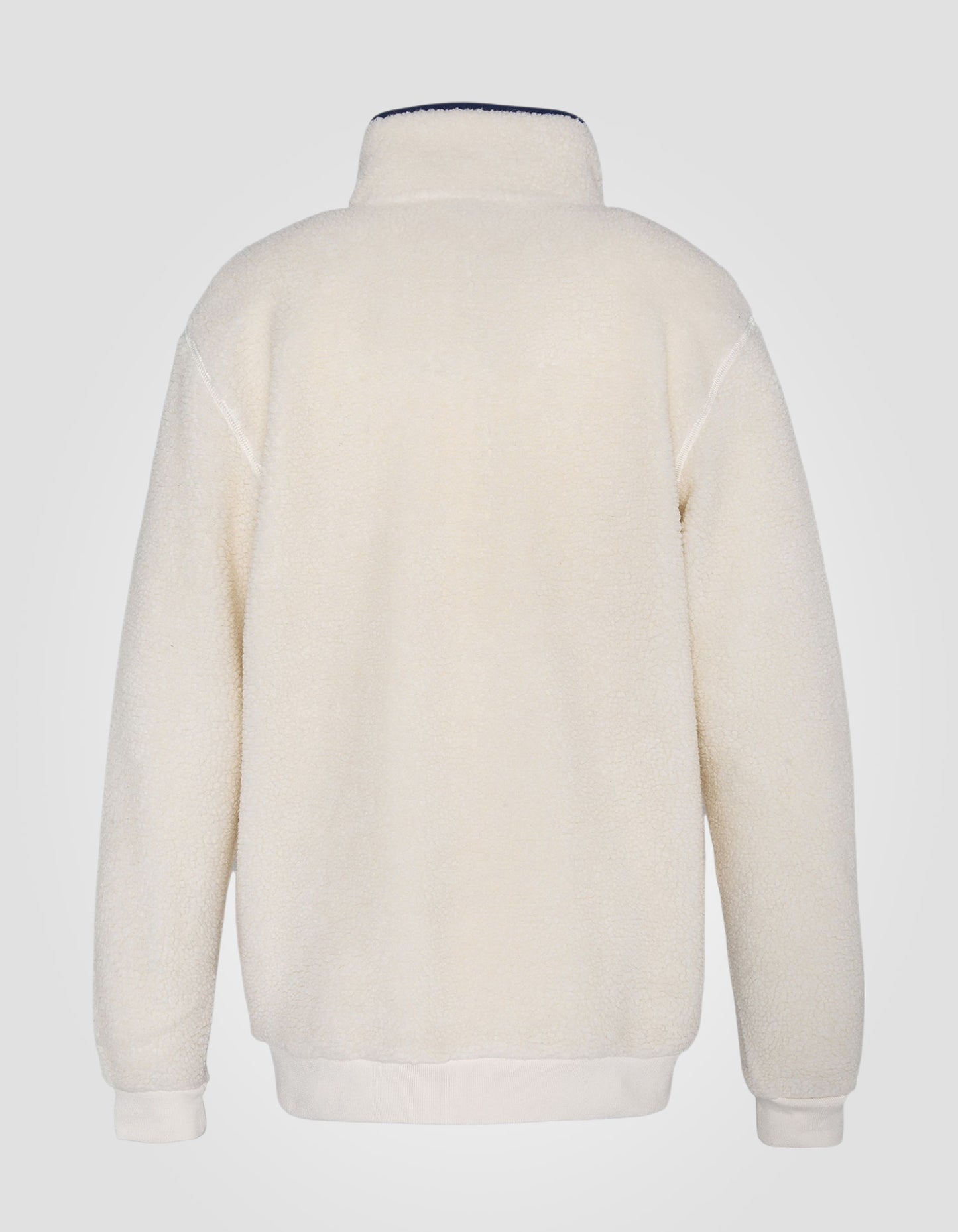 Felpa di camionista bianca a sherpa