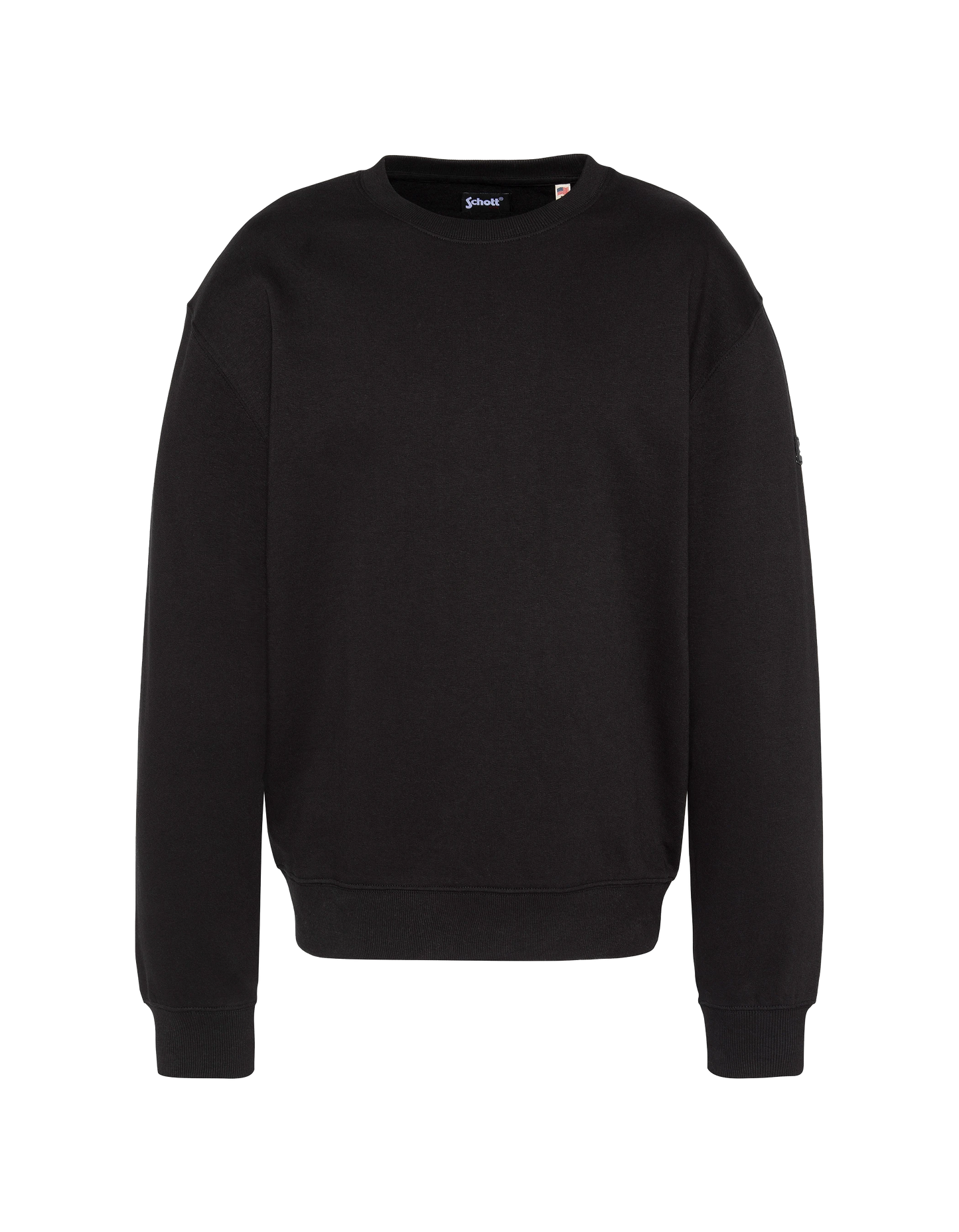 Collar rotondo della felpa nera unita