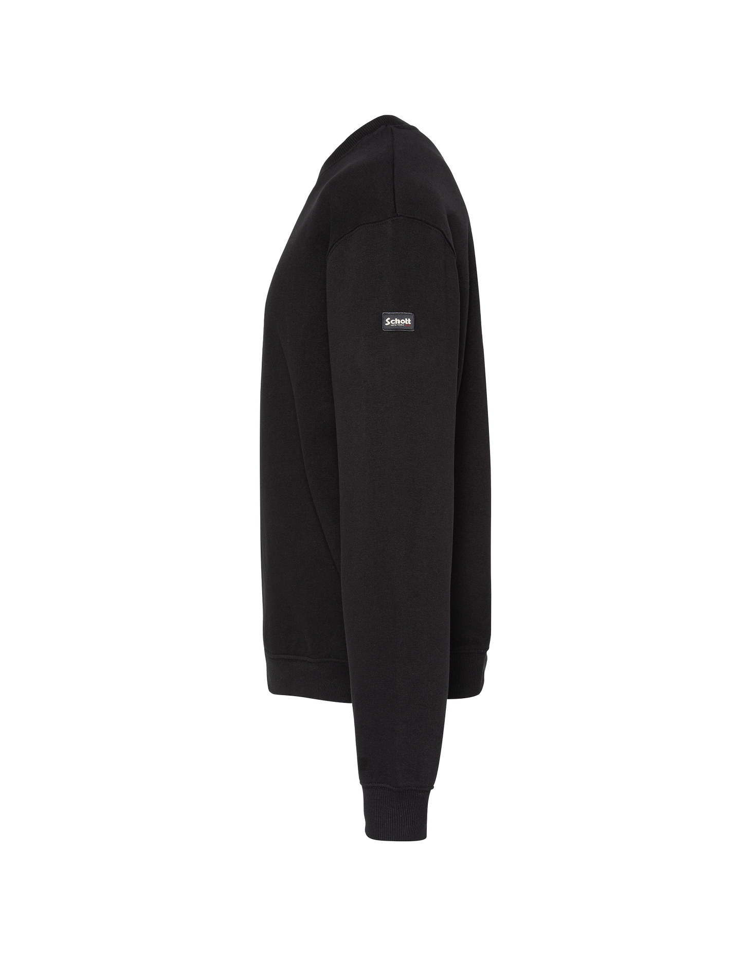 Collar rotondo della felpa nera unita