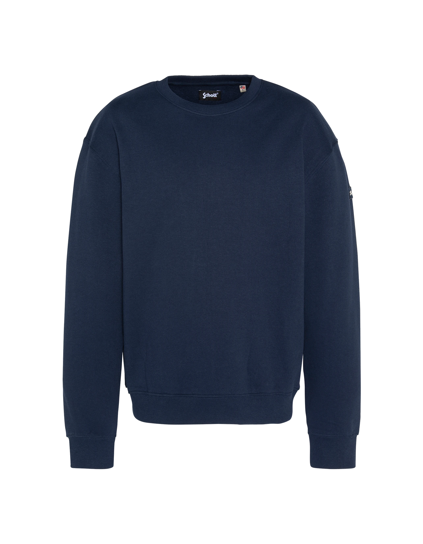 Una felpa blu navy round colon