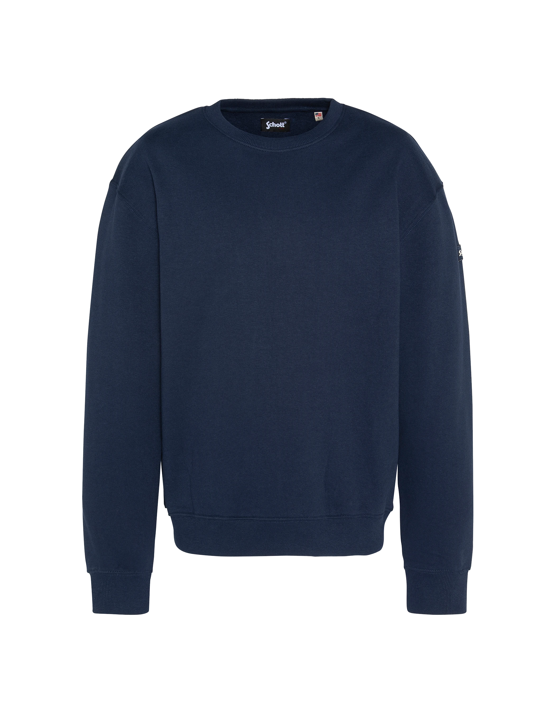 Una felpa blu navy round colon-1