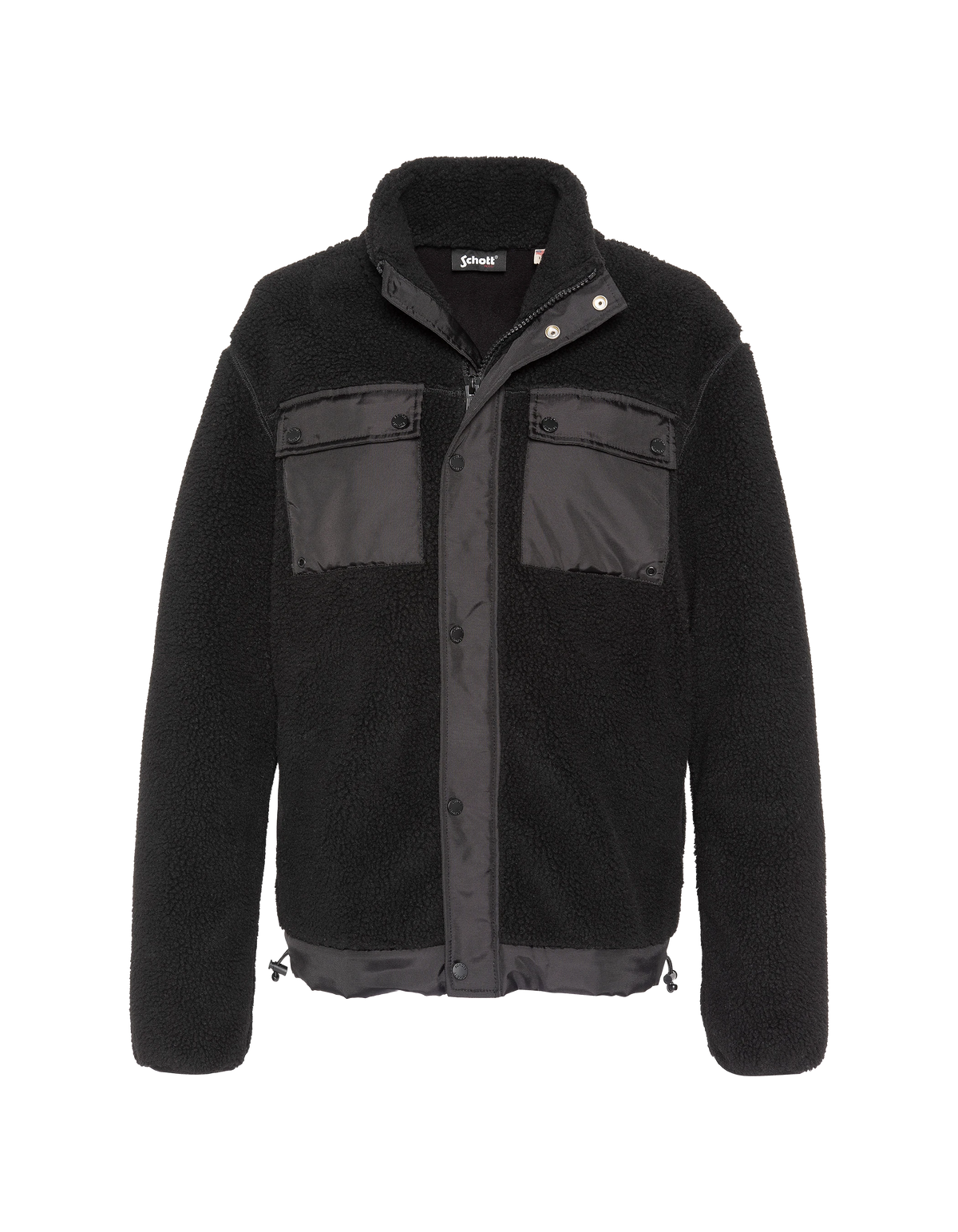 Sweatshirt sherpa bi-matière noir