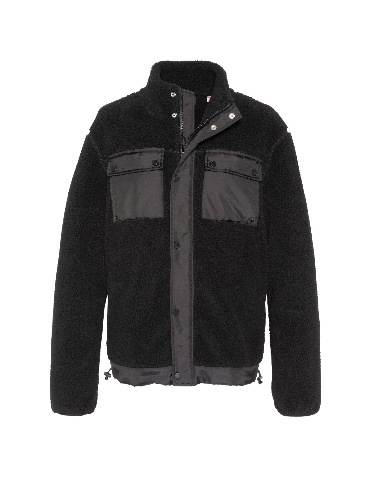 Sweatshirt sherpa bi-matière noir
