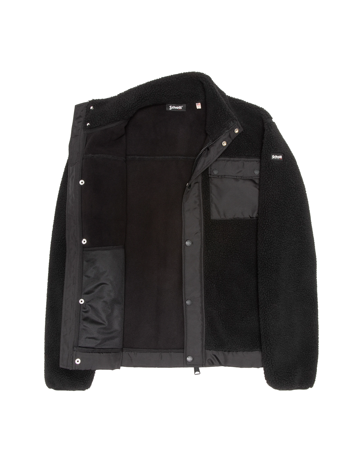 Sweatshirt sherpa bi-matière noir