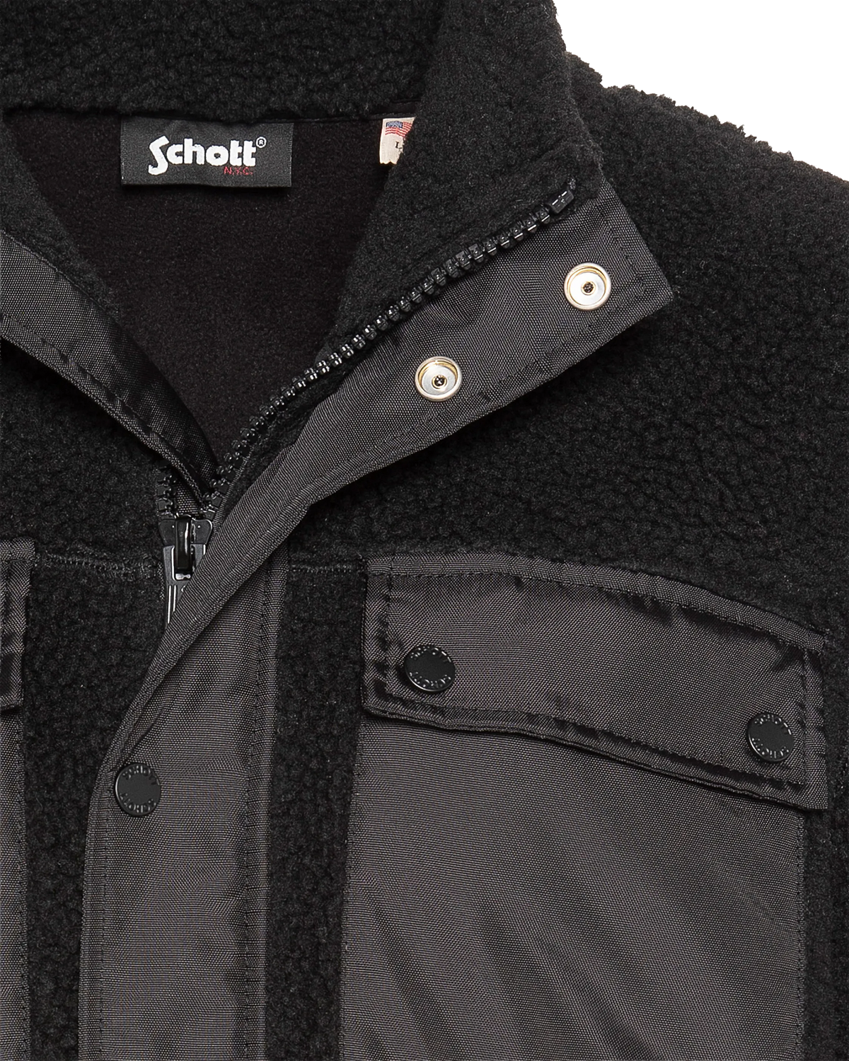 Sweatshirt sherpa bi-matière noir-9