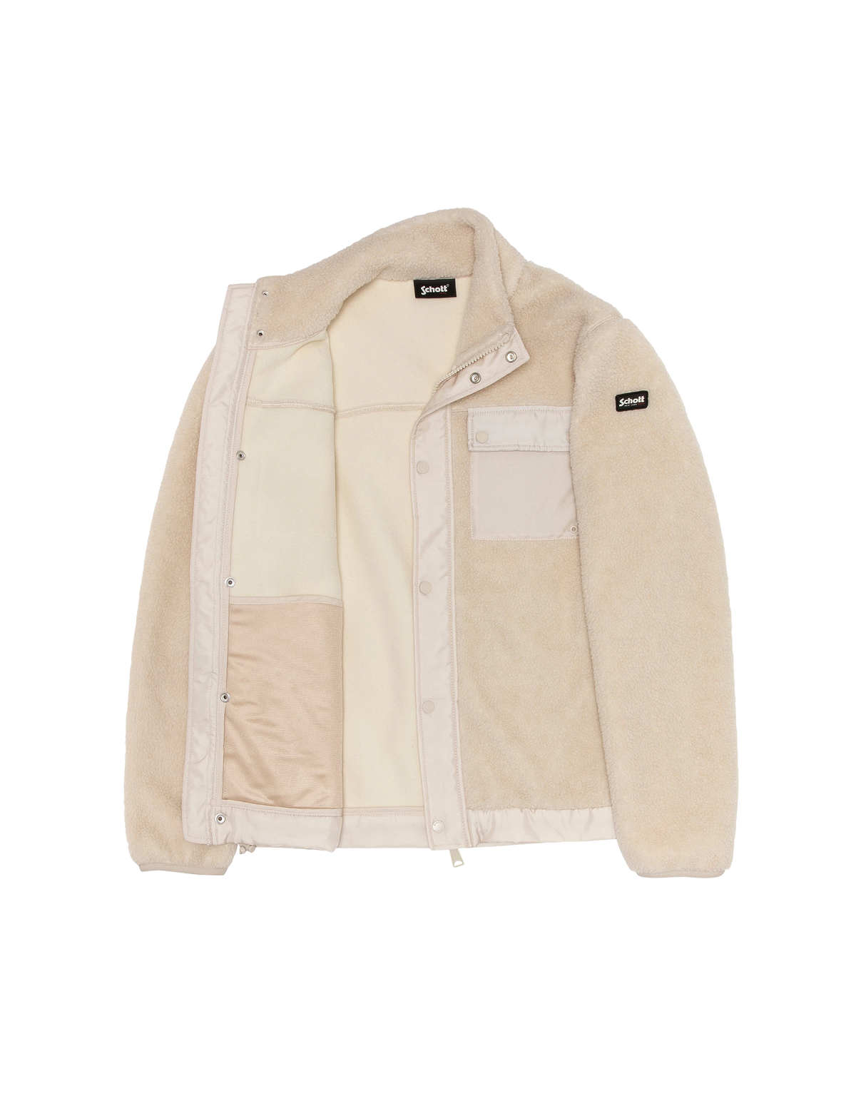 Sudadera sherpa bimateria crema-5