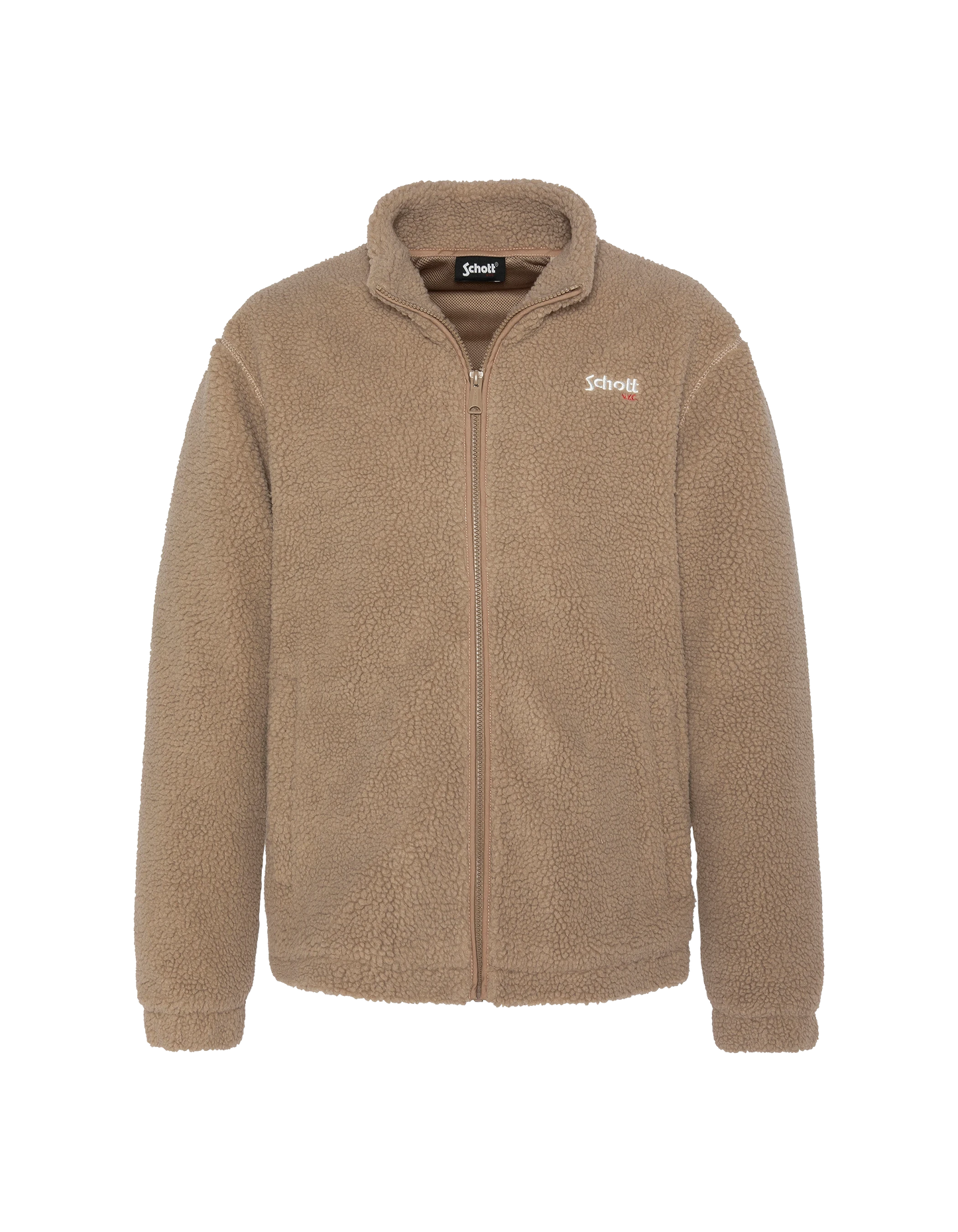 Giacca sherpa zippata beige