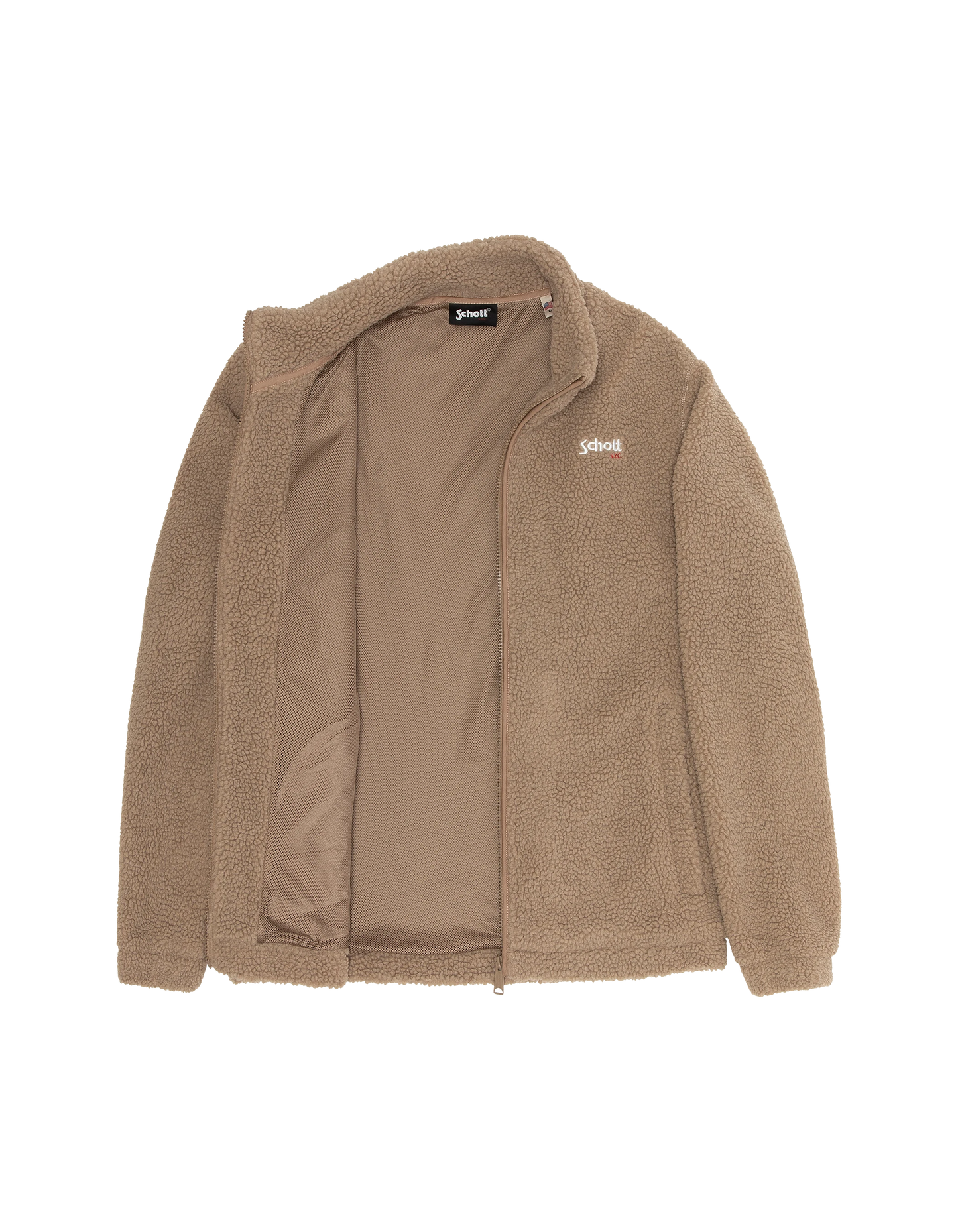 Giacca sherpa zippata beige