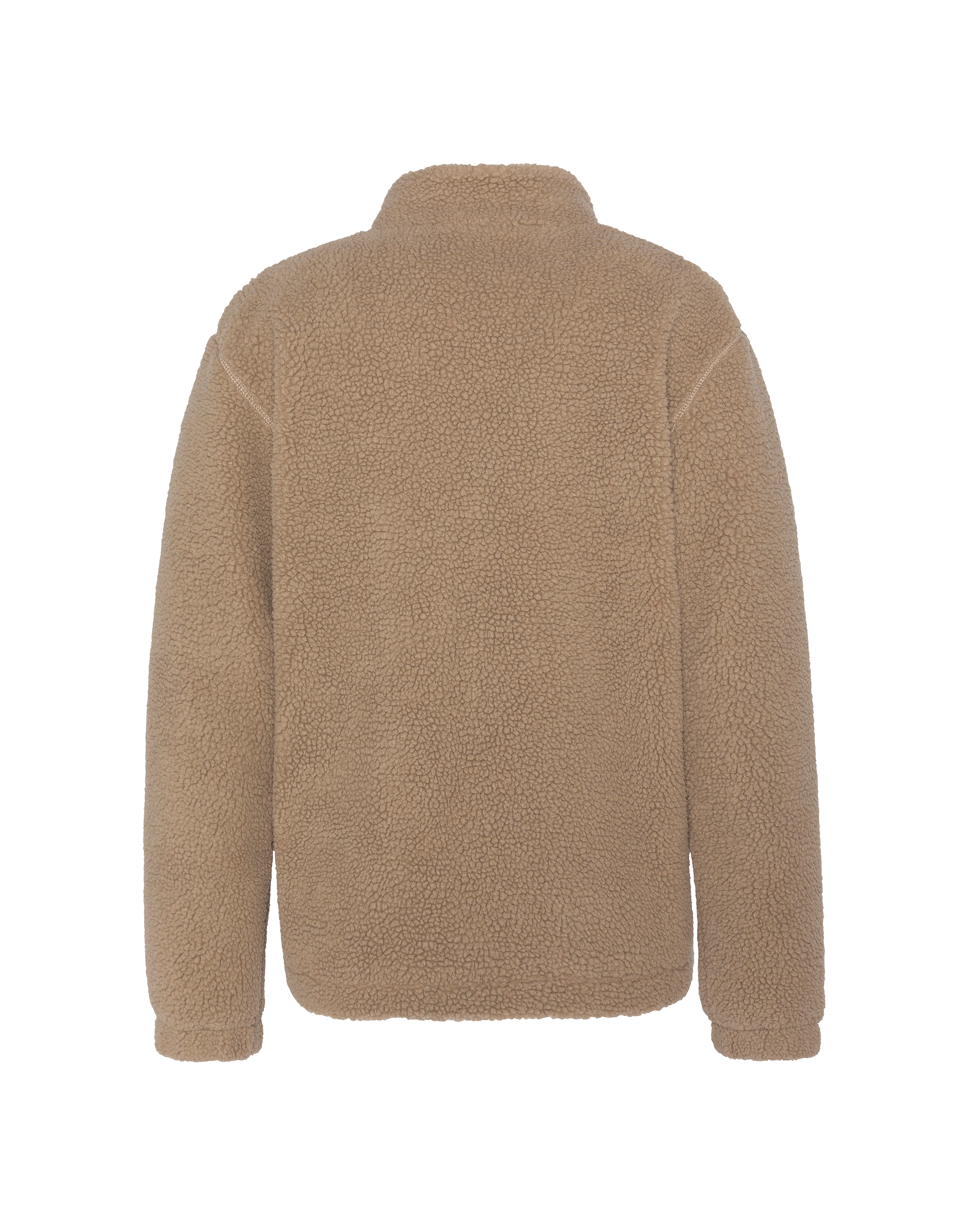 Giacca sherpa zippata beige-2