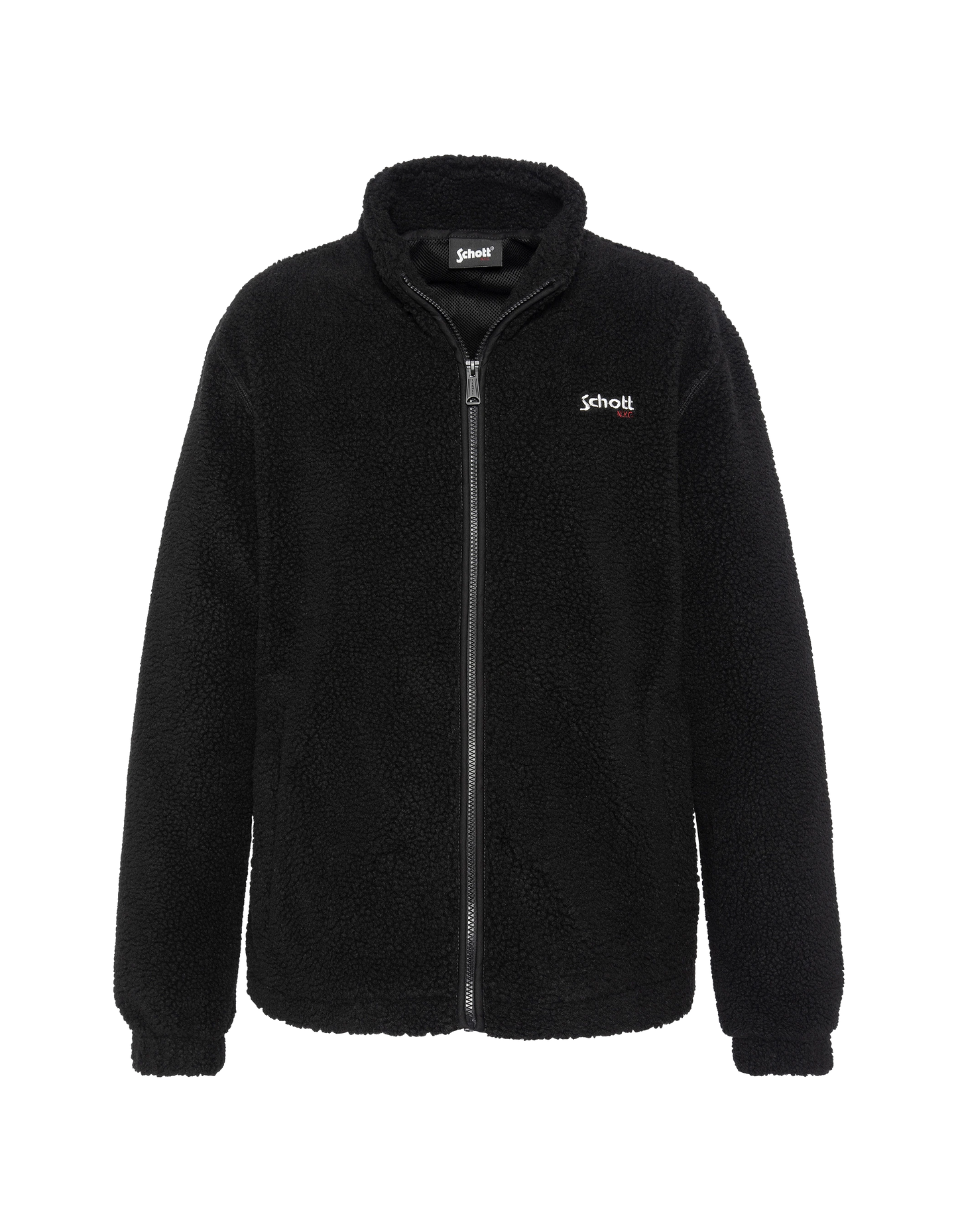 Giacca da sherpa con zip nero