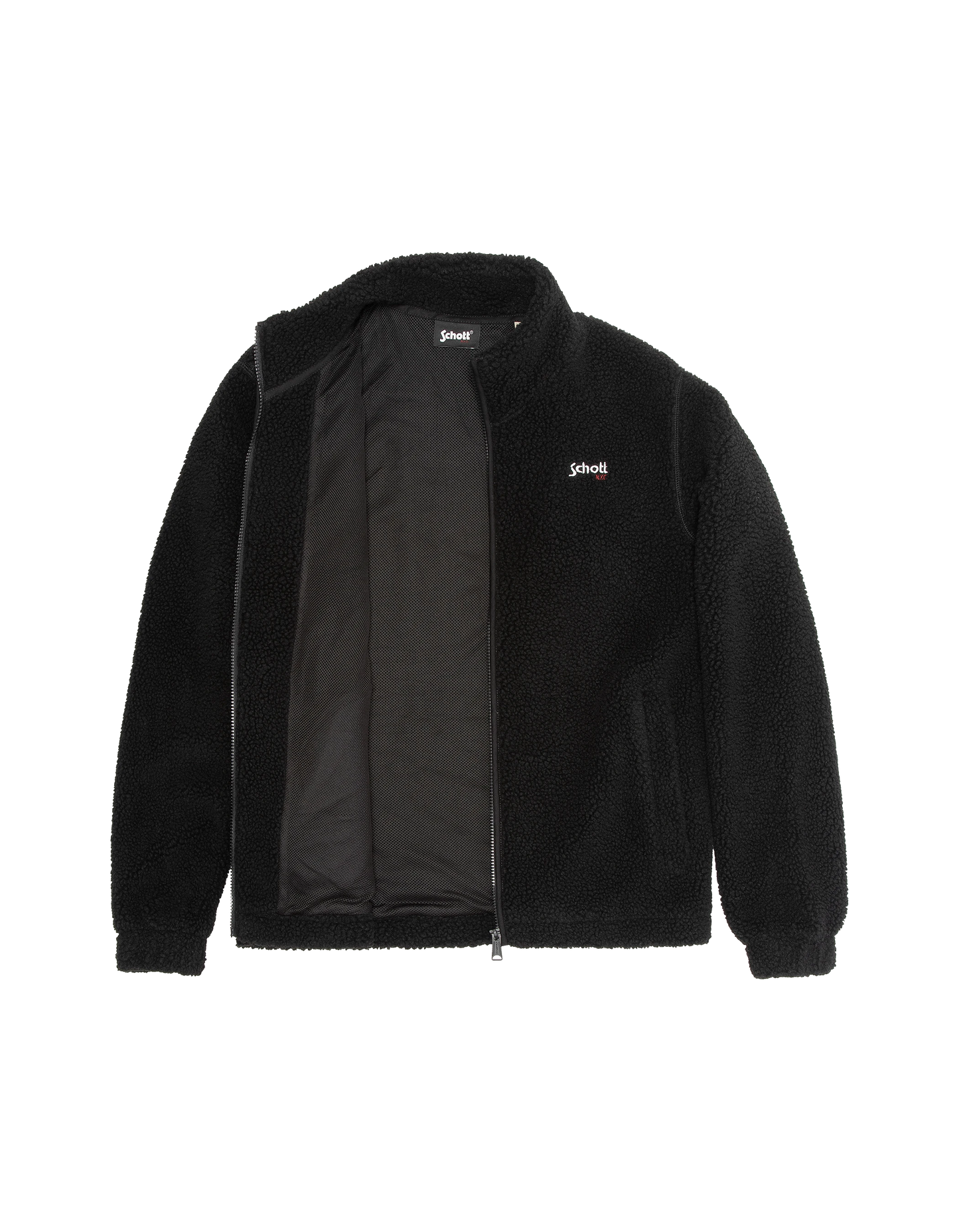 Giacca da sherpa con zip nero