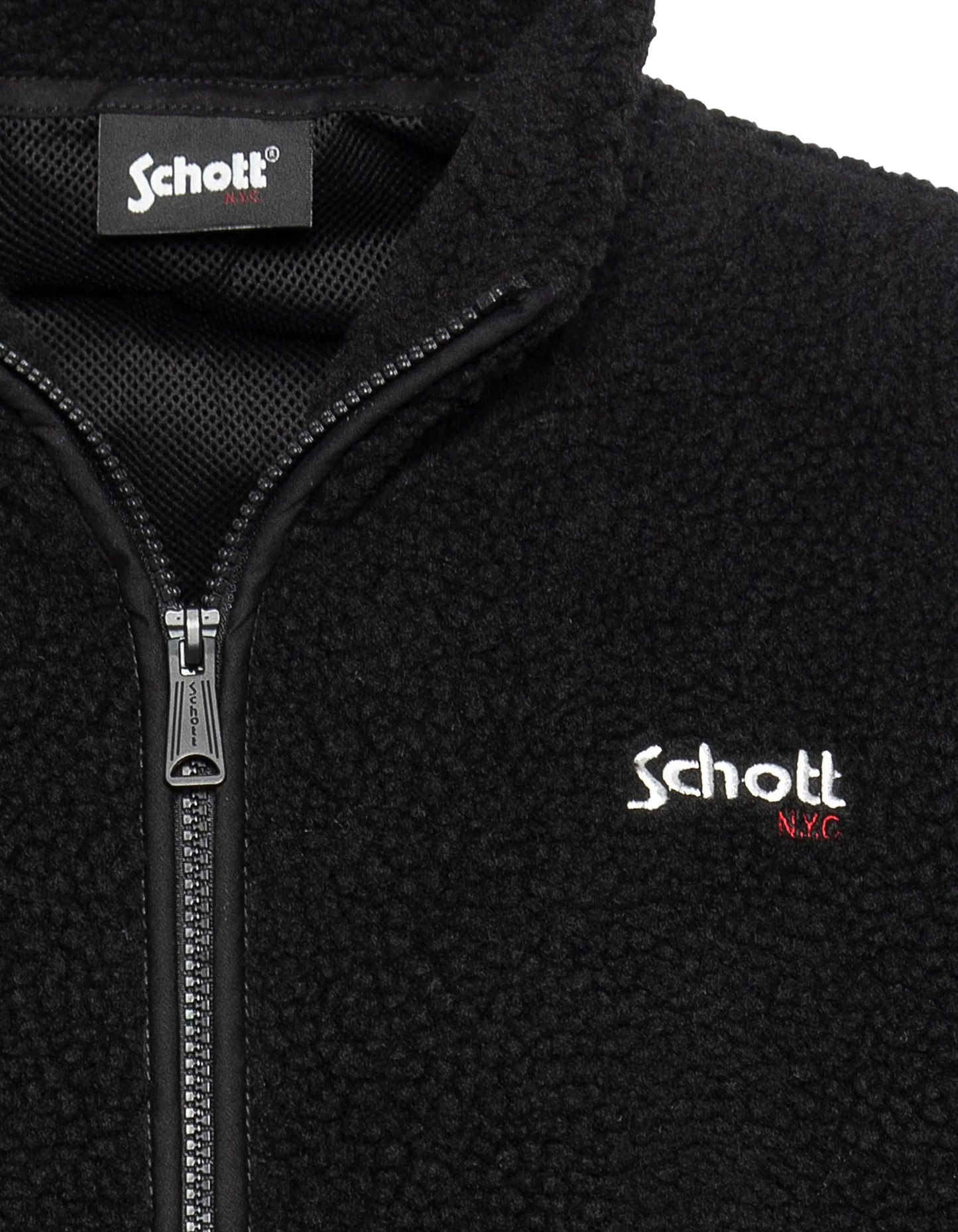 Giacca da sherpa con zip nero