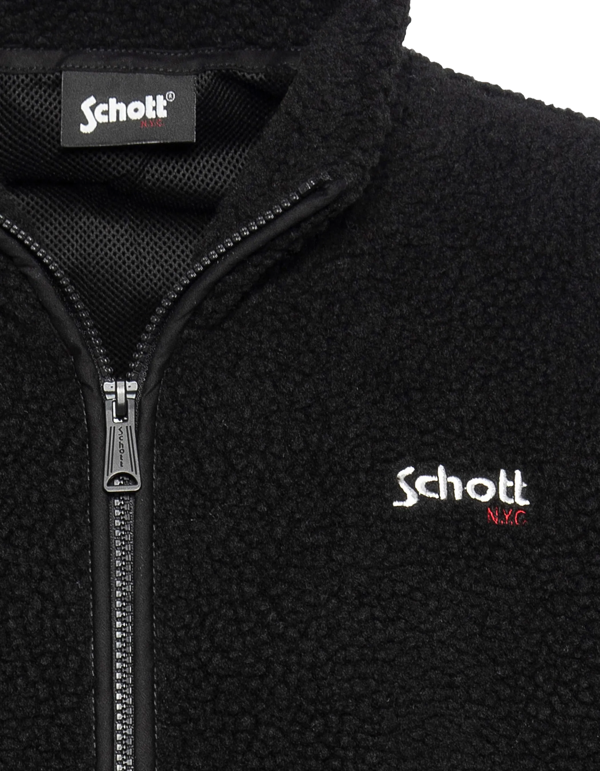 Giacca da sherpa con zip nero-6