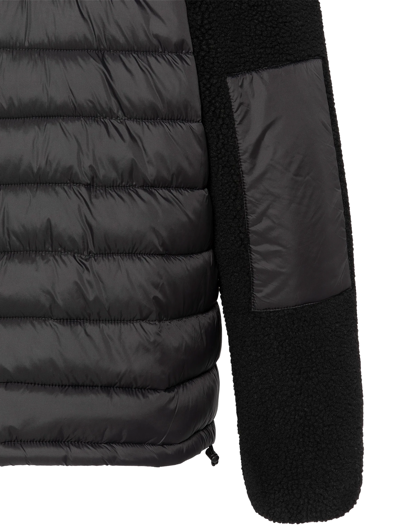 Veste noire bi matière sherpa et nylon doudouné