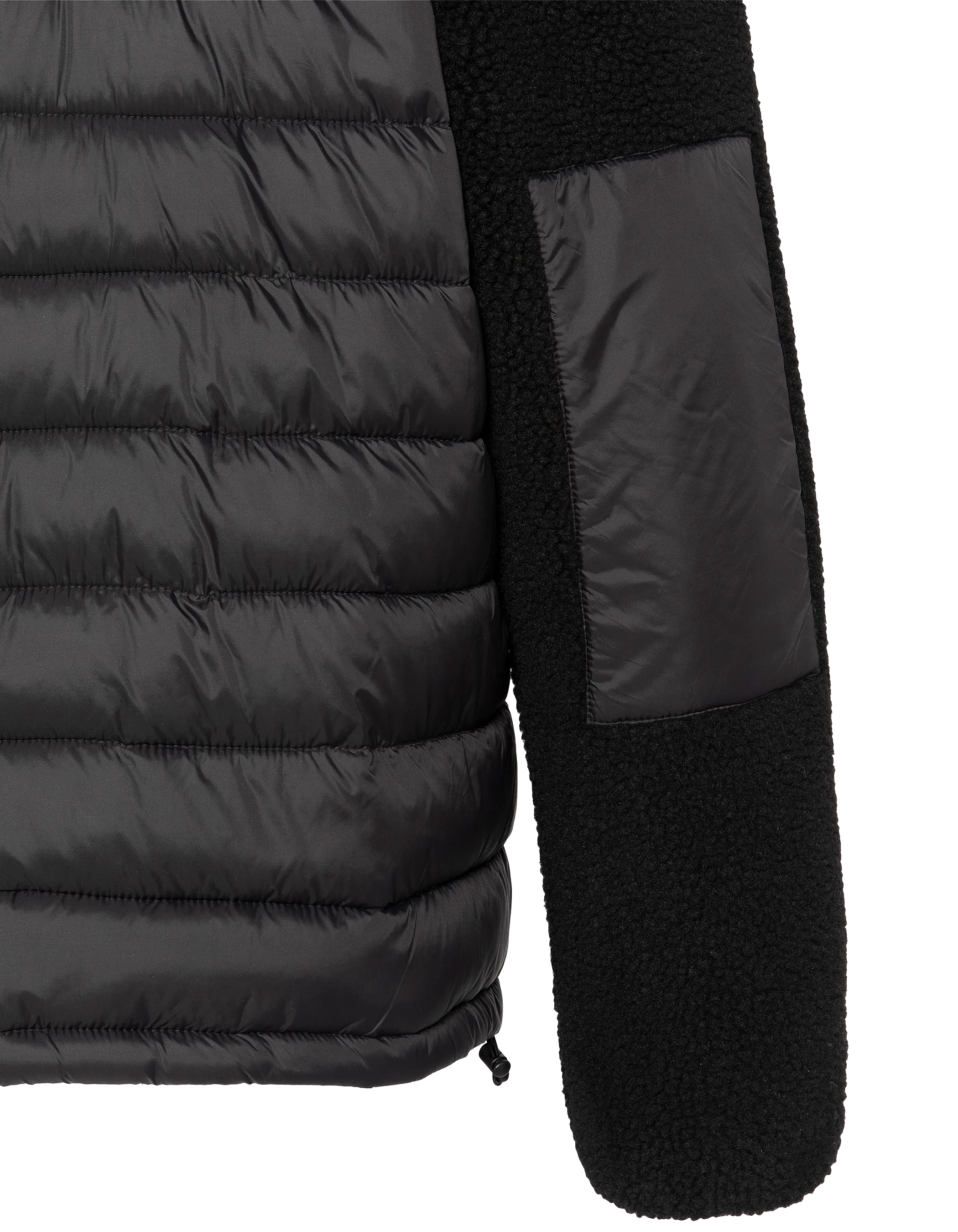 Veste noire bi matière sherpa et nylon doudouné-8