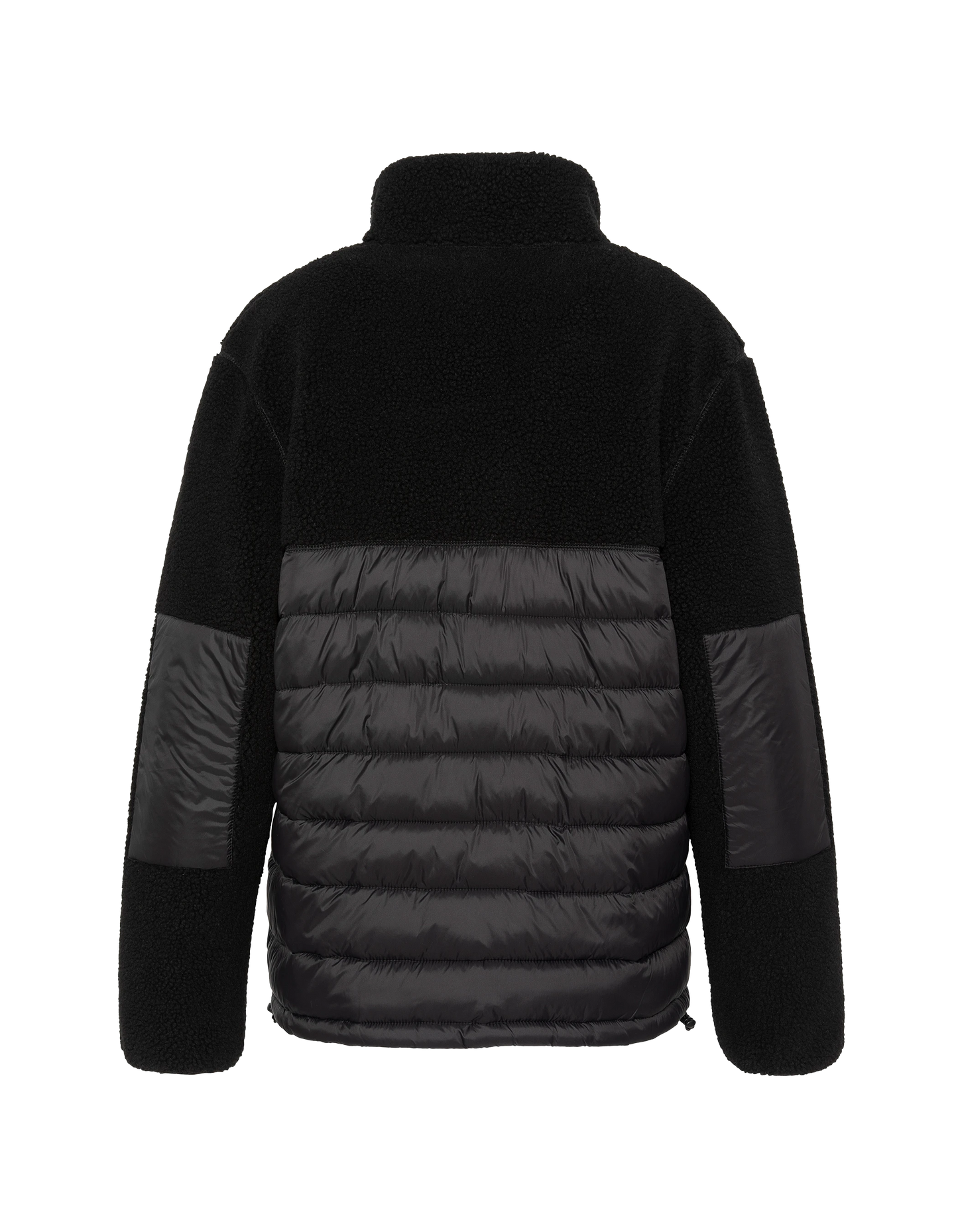 Veste noire bi matière sherpa et nylon doudouné