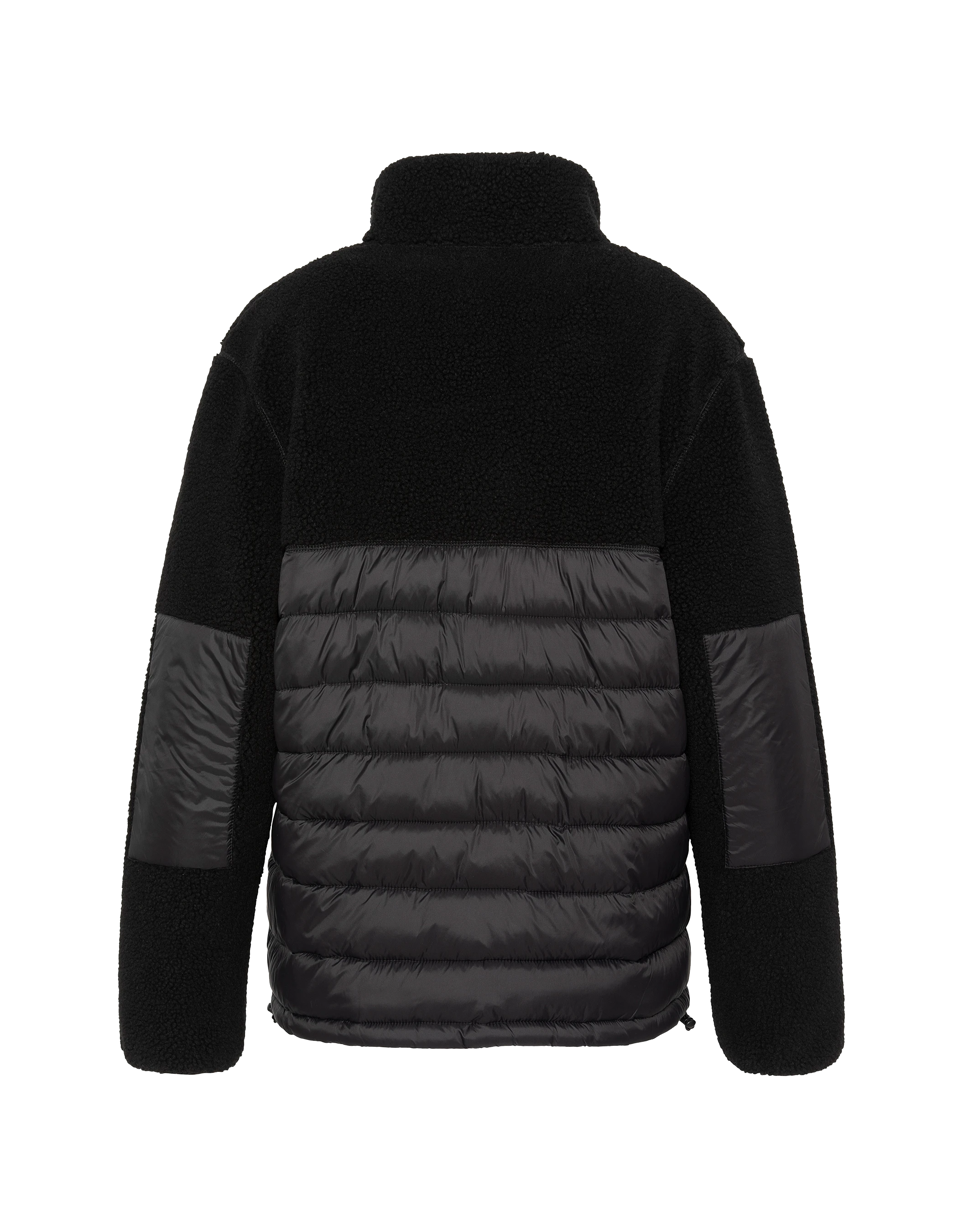 Veste noire bi matière sherpa et nylon doudouné-10