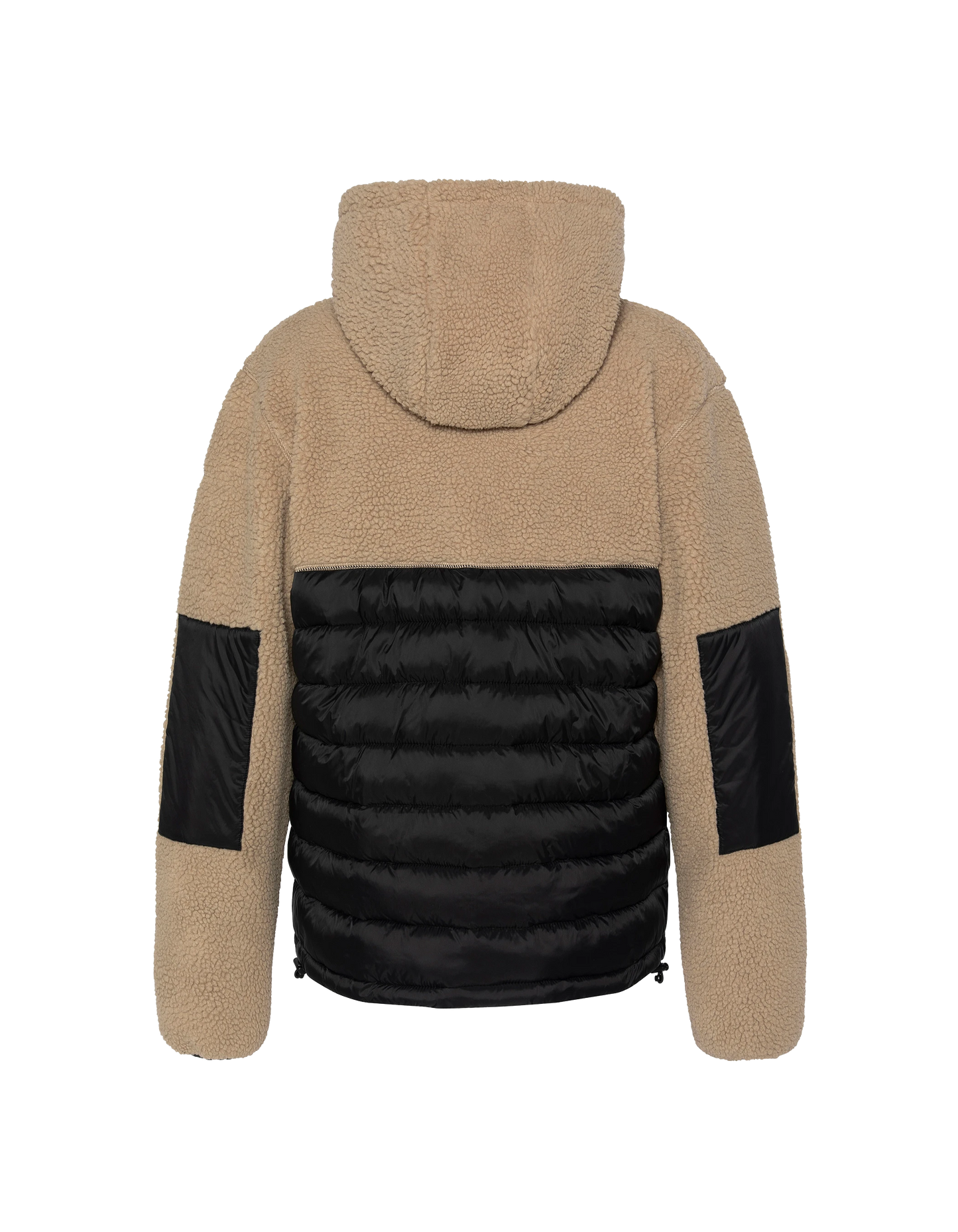 Giacca con cappuccio beige e con cappuccio nero Materiale Sherpa e Nylon coccolone