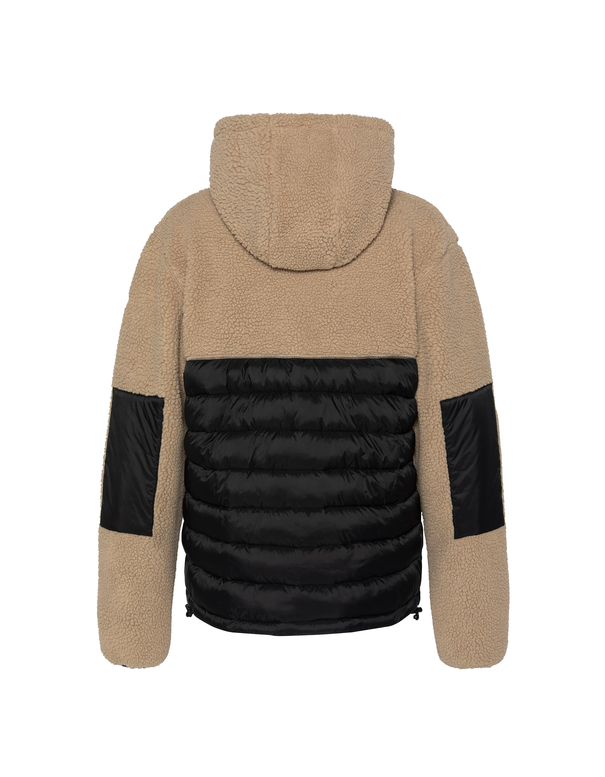 Giacca con cappuccio beige e con cappuccio nero Materiale Sherpa e Nylon coccolone-10