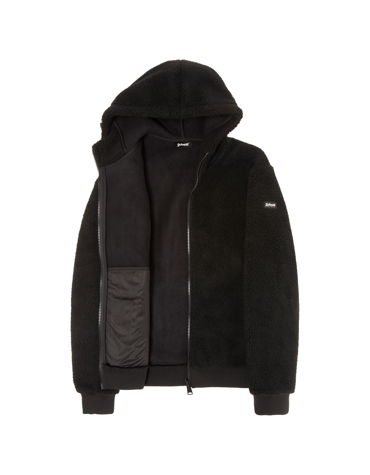 Jacket sherpa black zipped hoodie