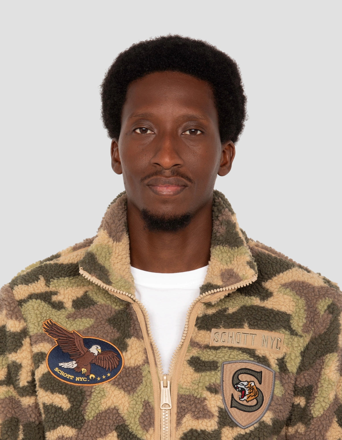 Veste army sherpa zippée badgée camouflage-5