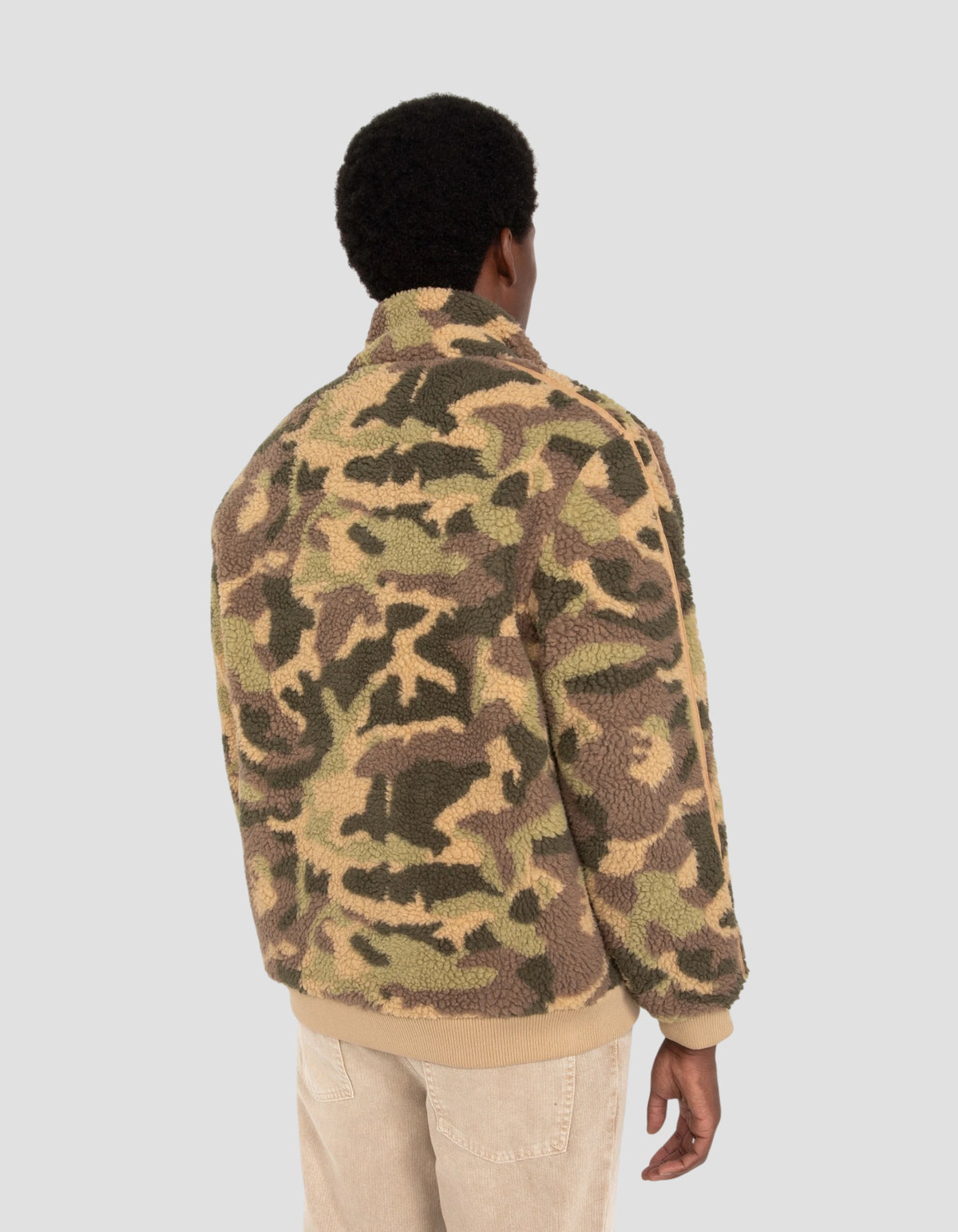 Veste army sherpa zippée badgée camouflage