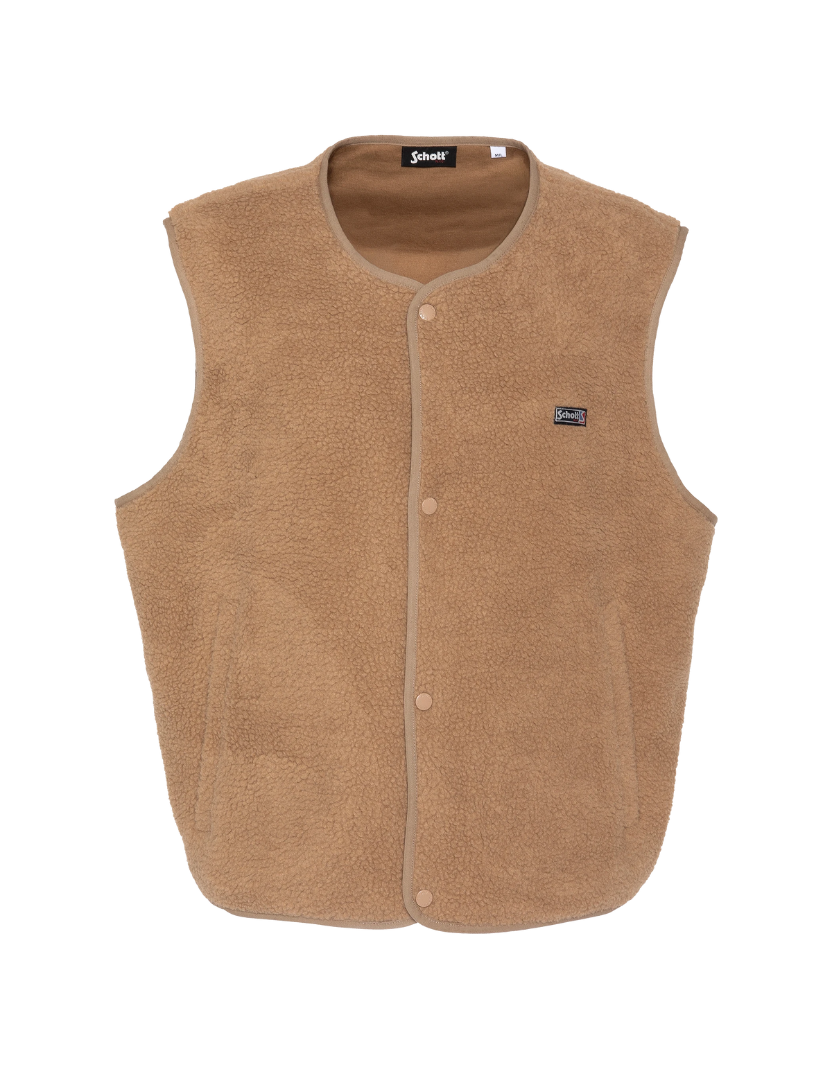 Beige ärmellose Sherpa-Weste