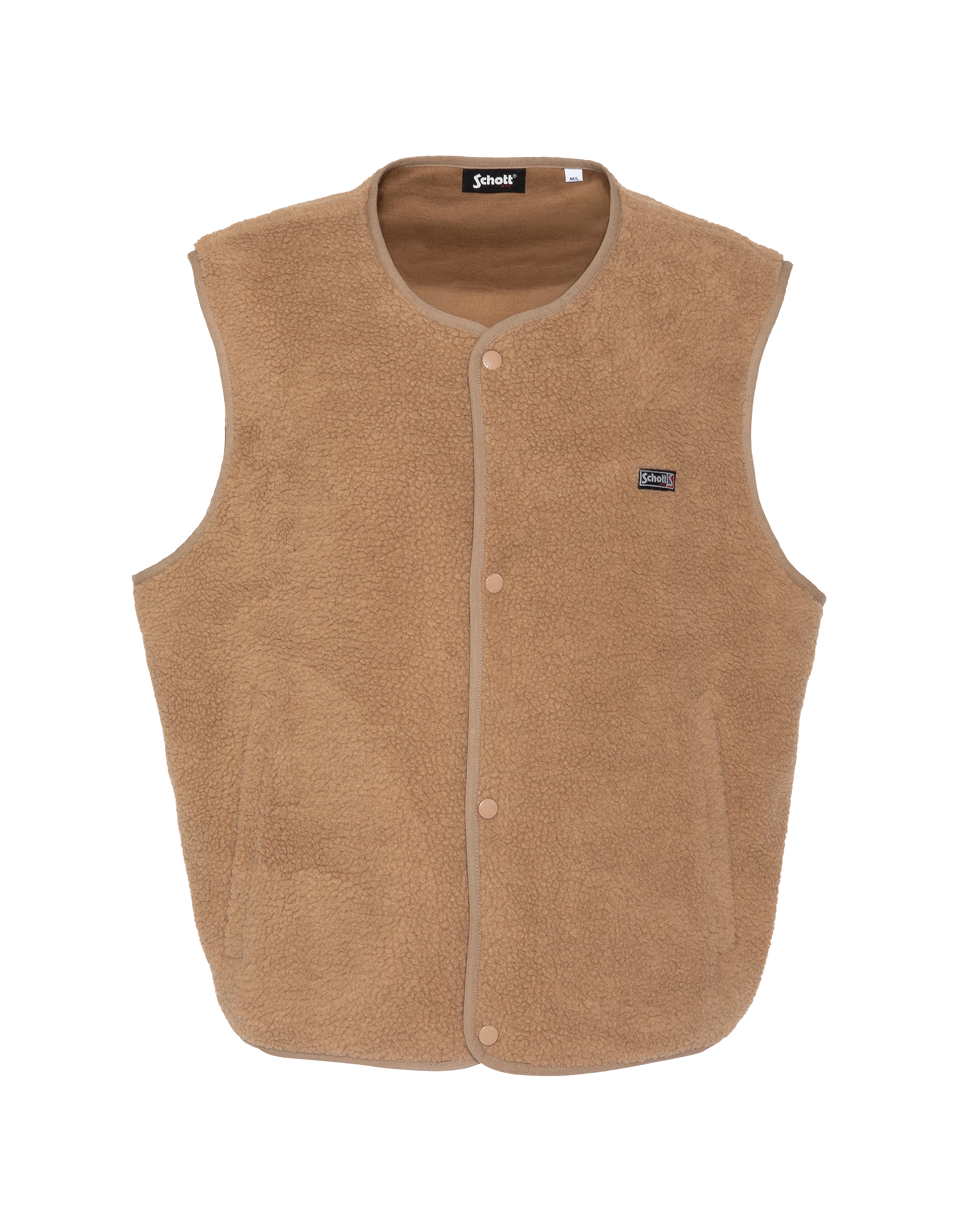 Chaleco sherpa beige sin mangas-2