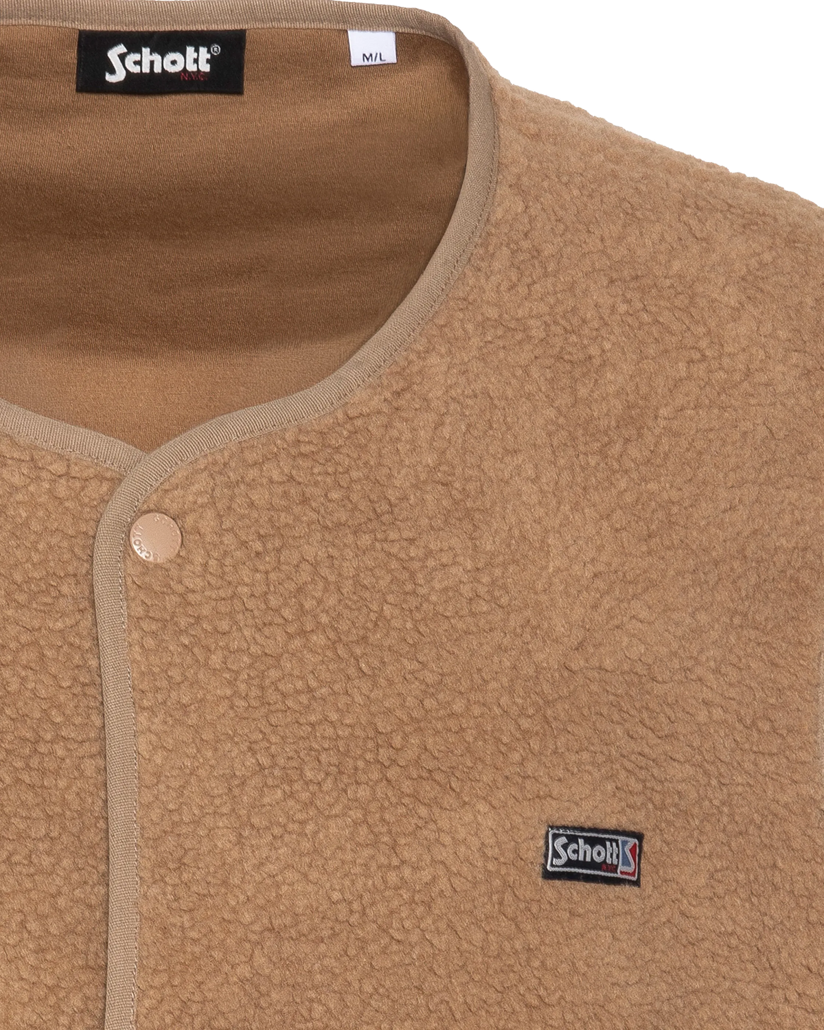 Chaleco sherpa beige sin mangas