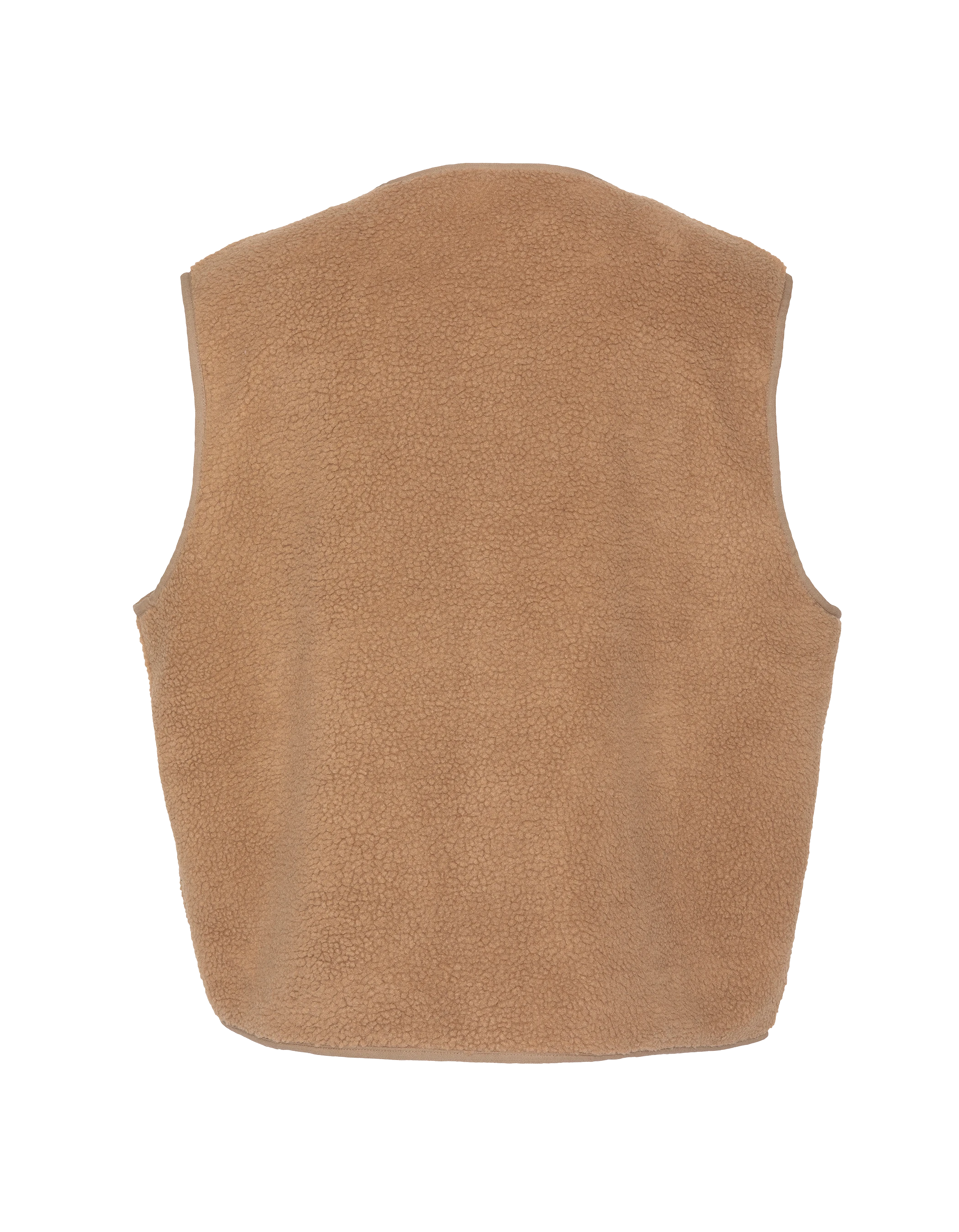 Chaleco sherpa beige sin mangas-7