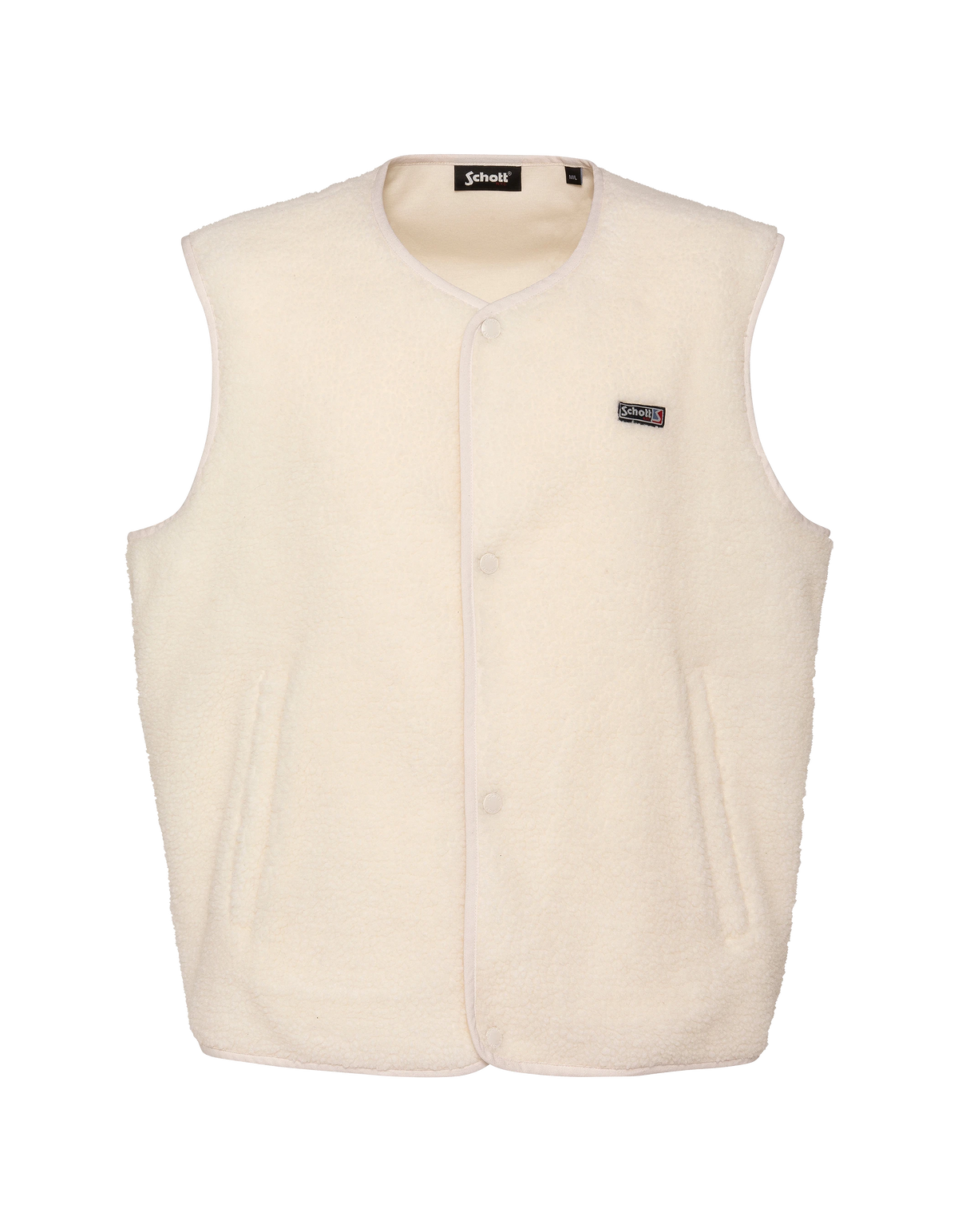 Chaleco sherpa blanco sin mangas-1