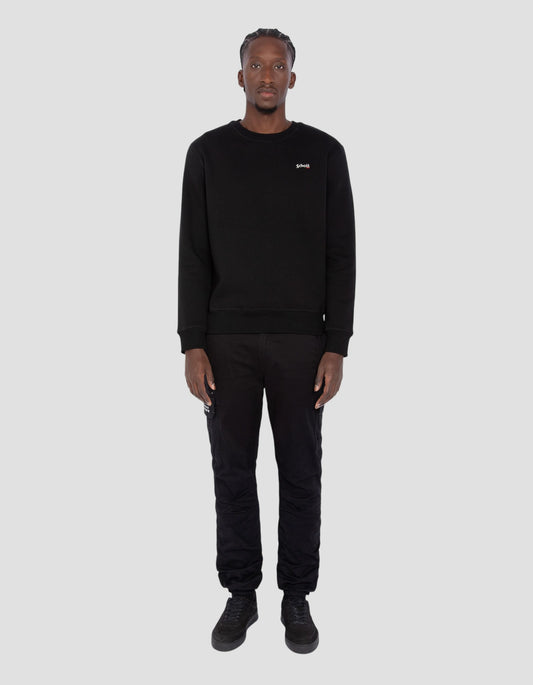 Sweatshirt col rond noir en molleton épais