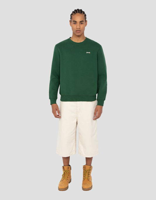 Green round -round necks sweatshirt thick fleece