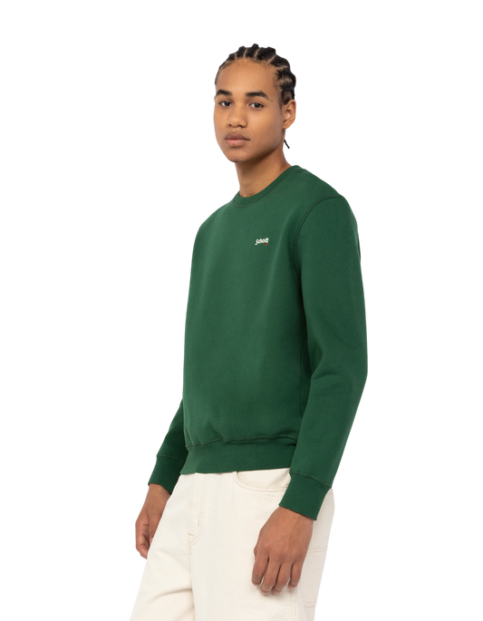 Green round -round necks sweatshirt thick fleece