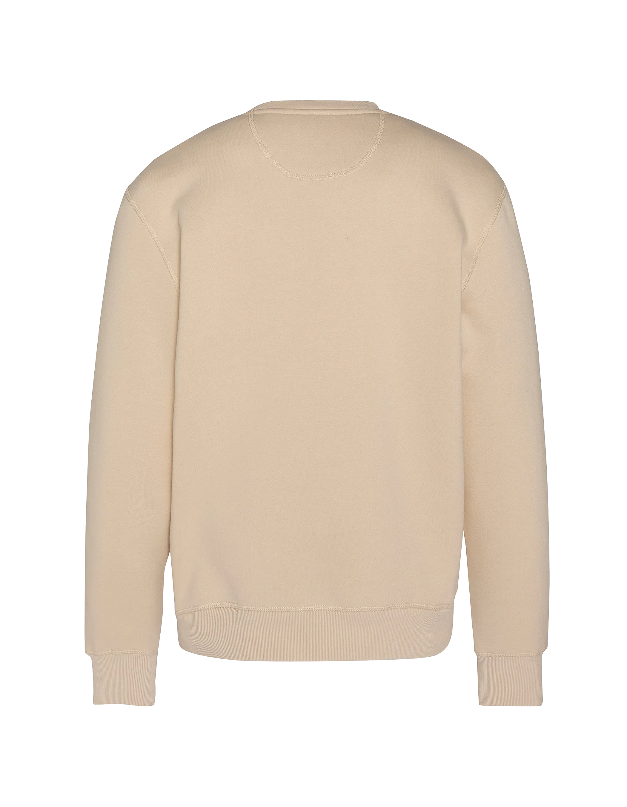Light light beige round neck sweatshirt in thick fleece-5