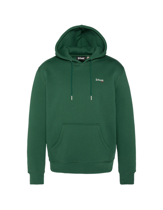 Felpa con cappuccio verde in pile spessa