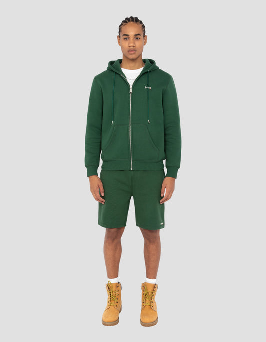 Green zipped sweatshirt with thick fleece