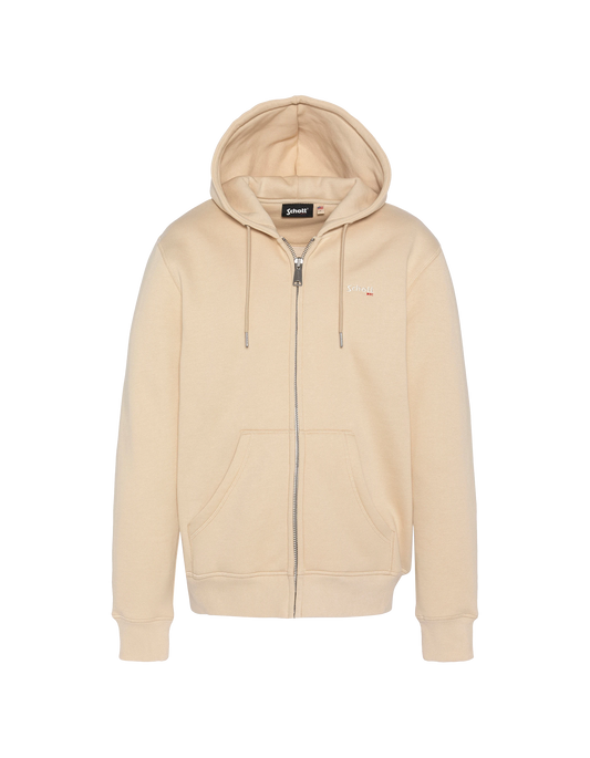 Light Beige Zipped Felice con pile spessa